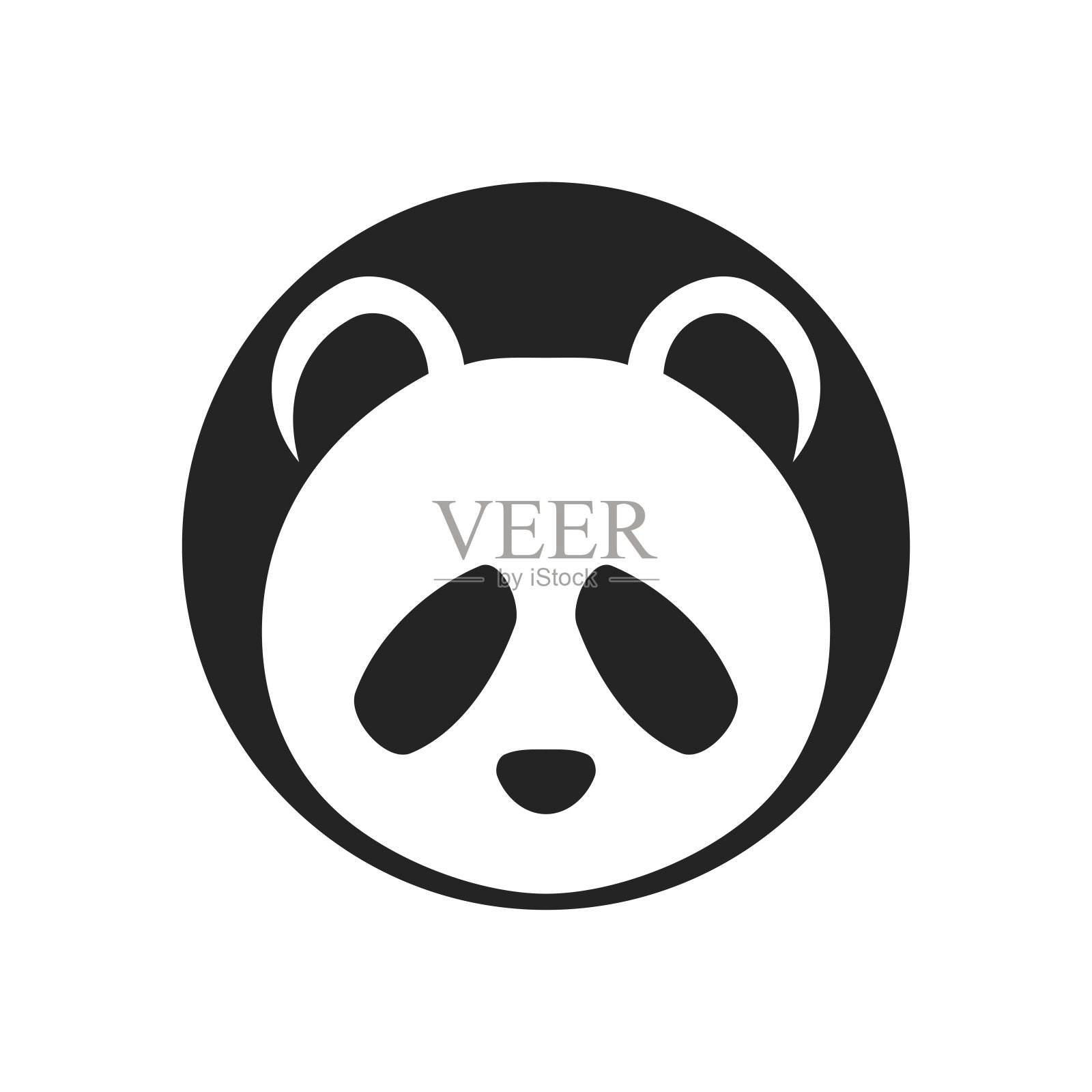 熊猫模板隔离。品牌的身份。图标抽象矢量图形插画图片素材