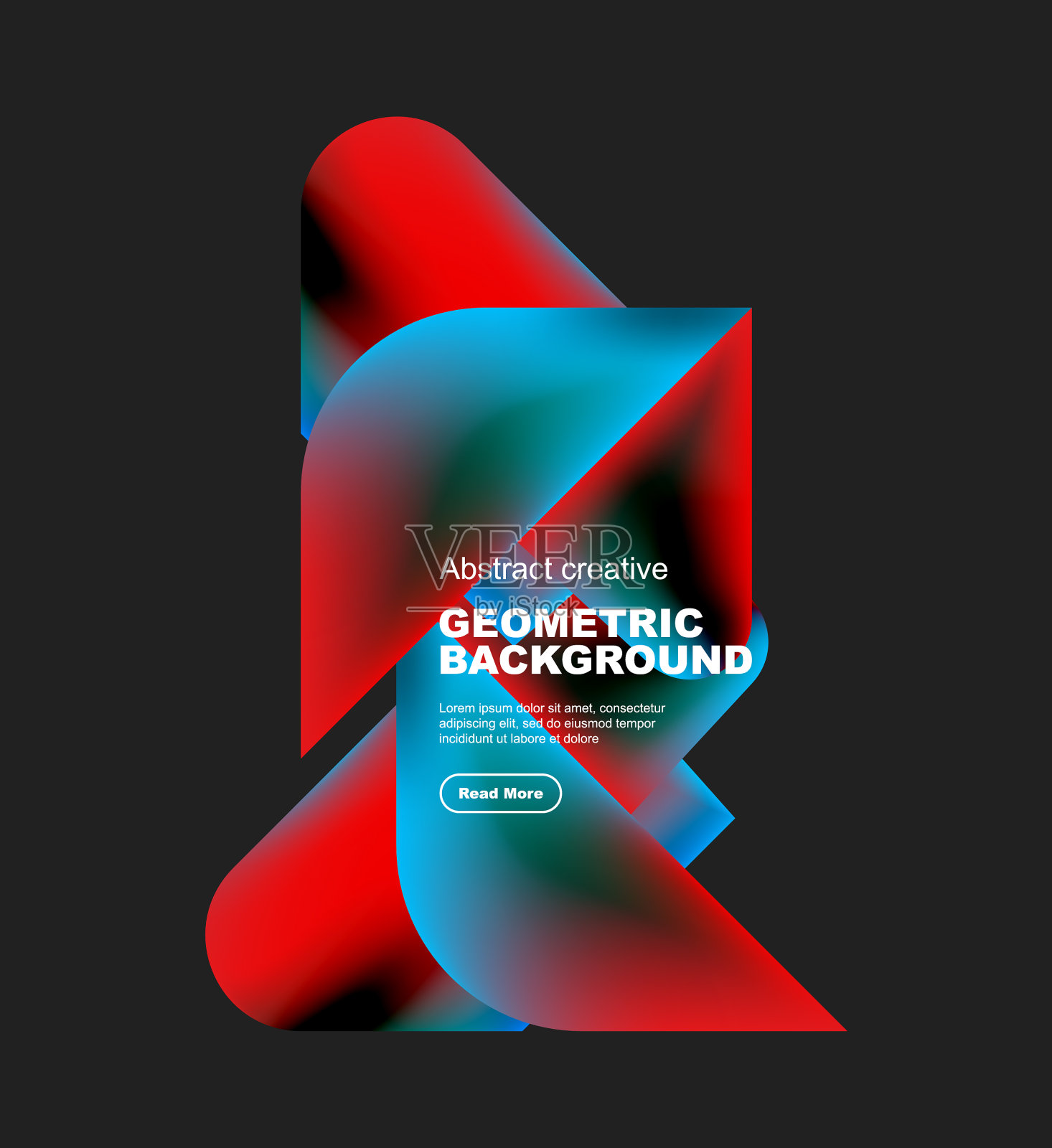 具有流体梯度的正方形和三角形设计插画图片素材