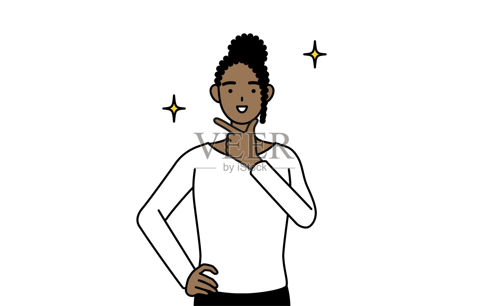 一个自信的非裔美国女人。插画图片素材