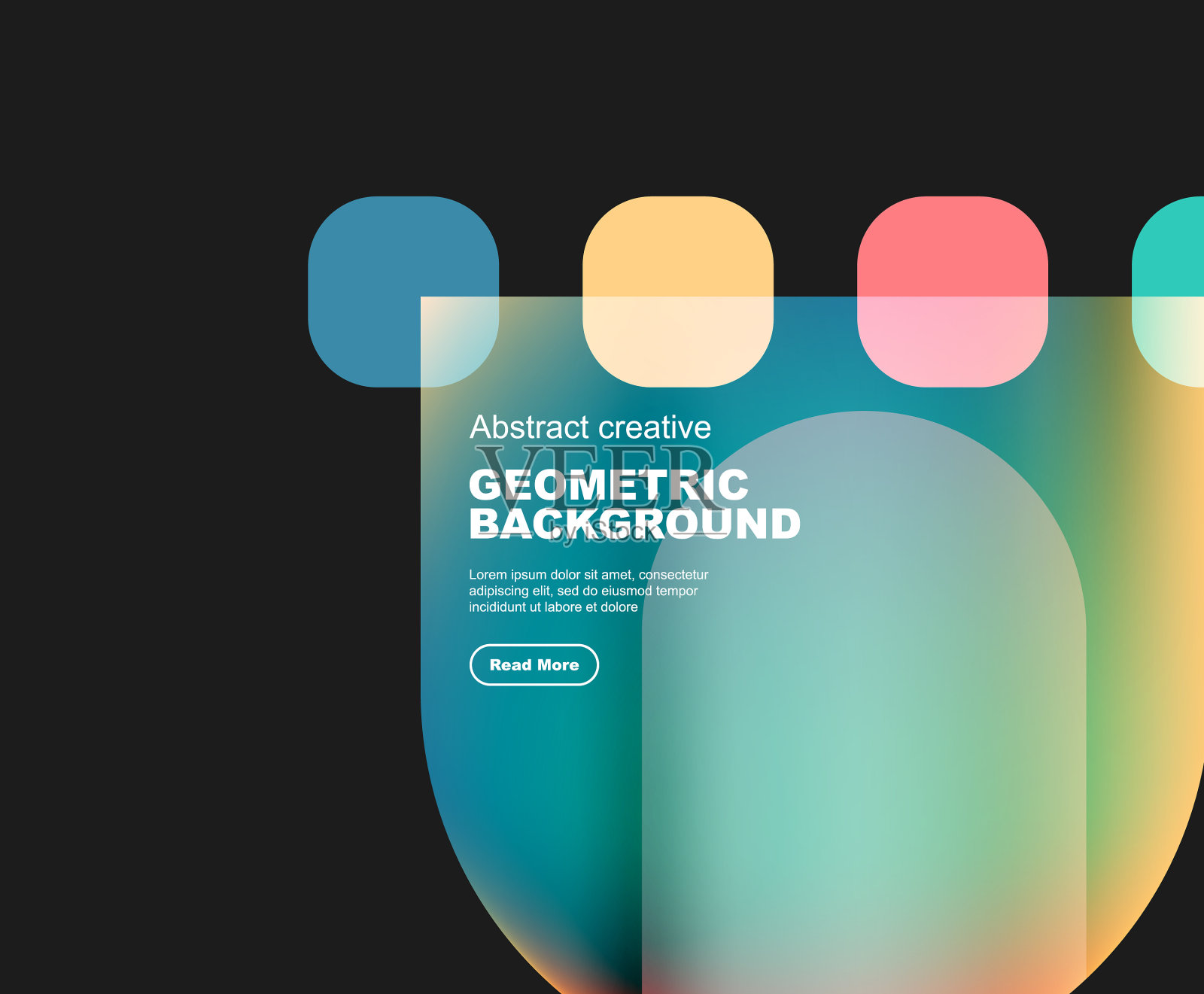 圆三角形和圆正方形组成插画图片素材