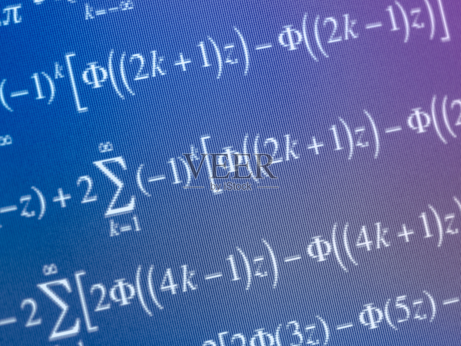 数字屏幕上的复杂数学公式照片摄影图片