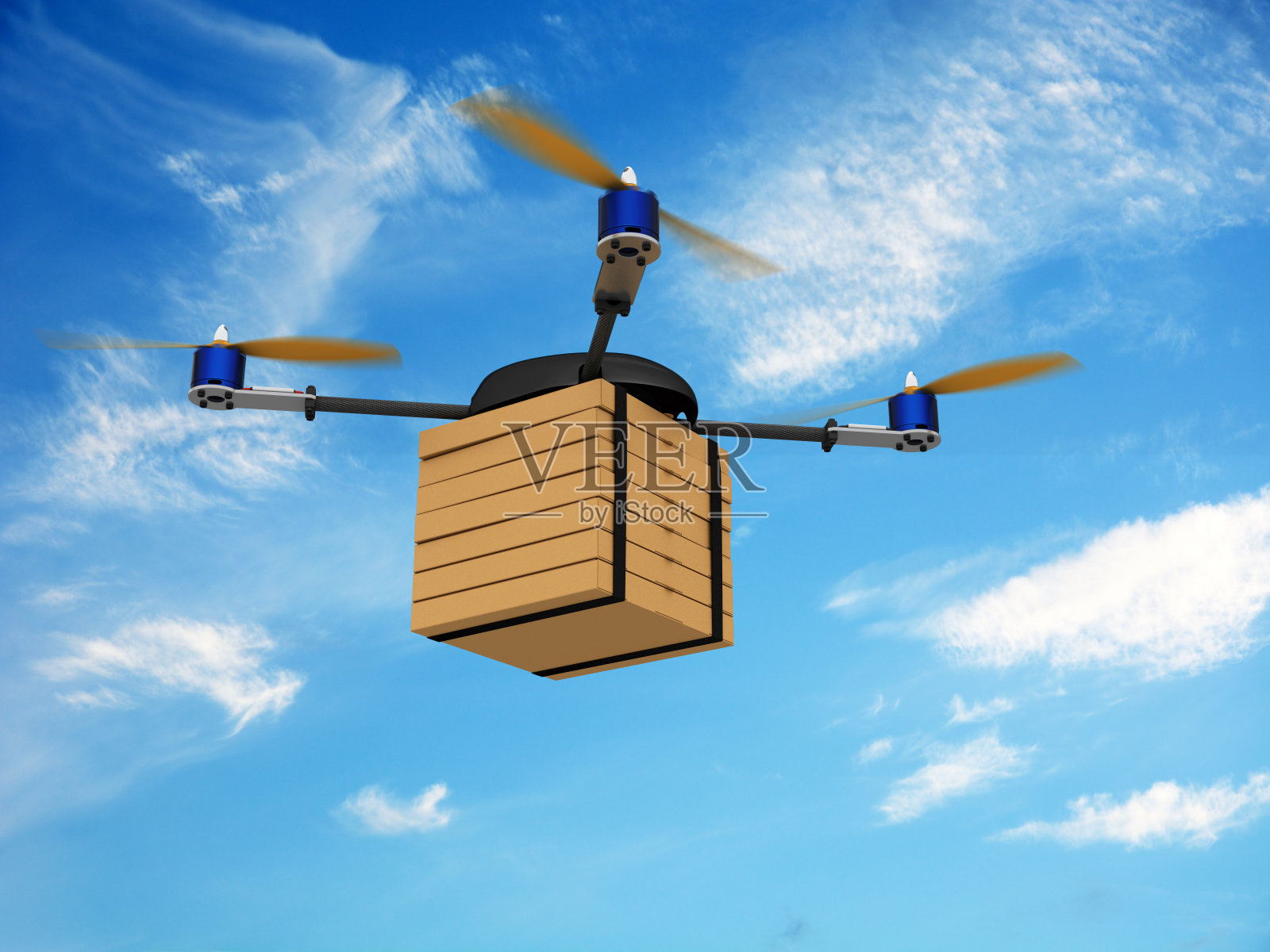 无人机送披萨照片摄影图片