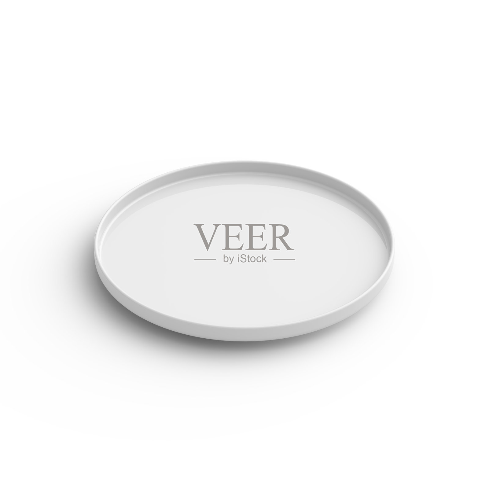 空的圆形白色餐盘孤立在白色的背景上照片摄影图片