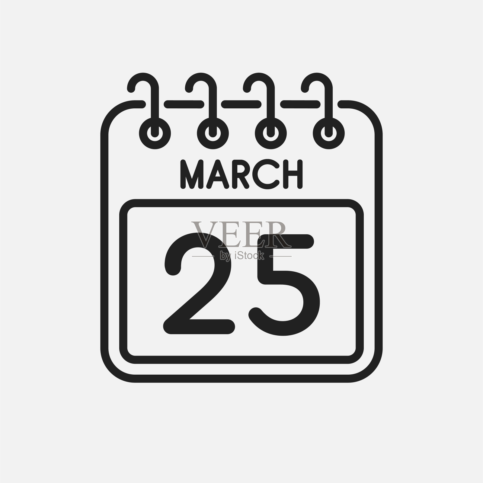 图标页日历日- 3月25日插画图片素材