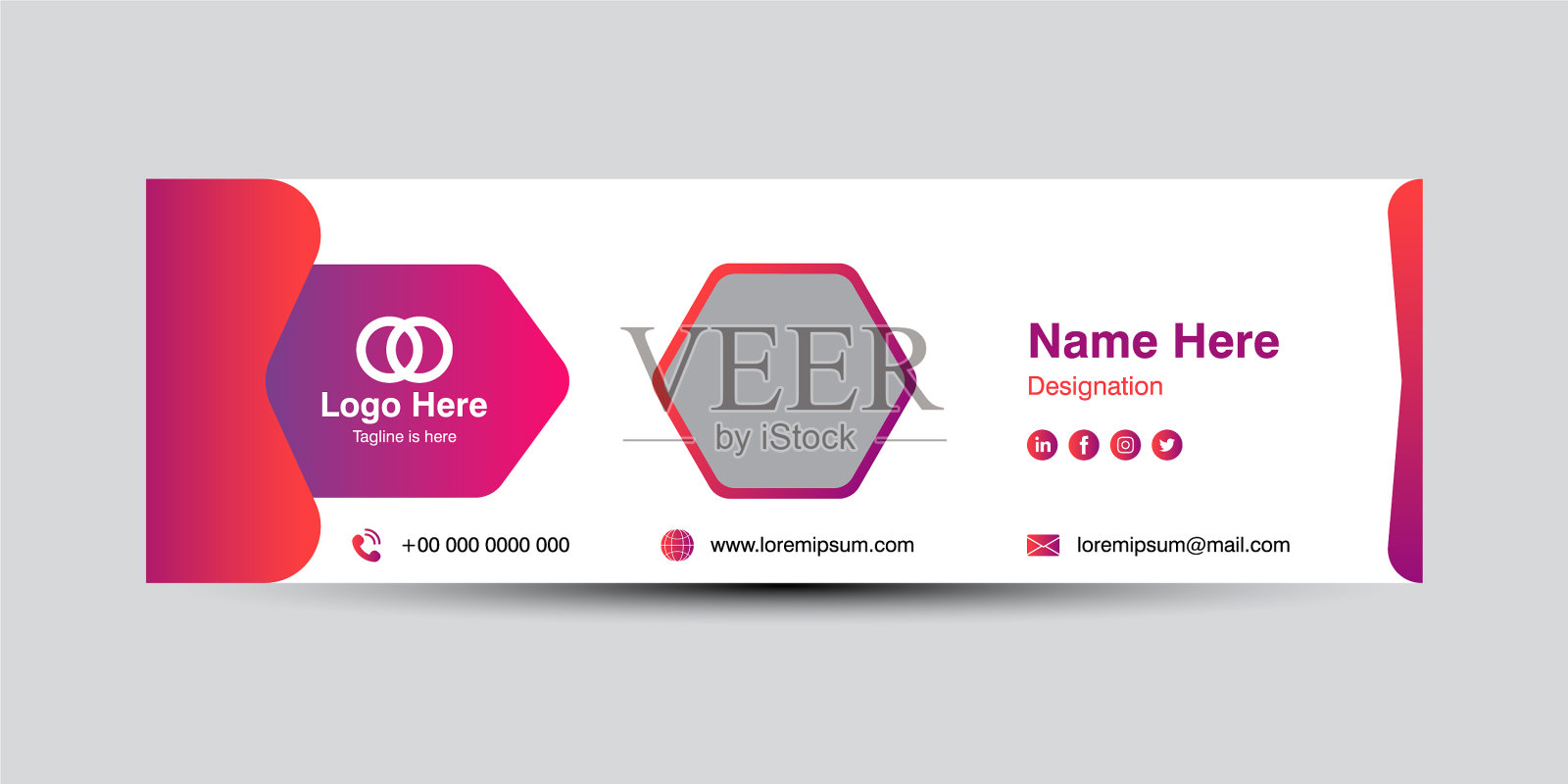 E标志模板红色和粉红色可编辑的颜色插画图片素材