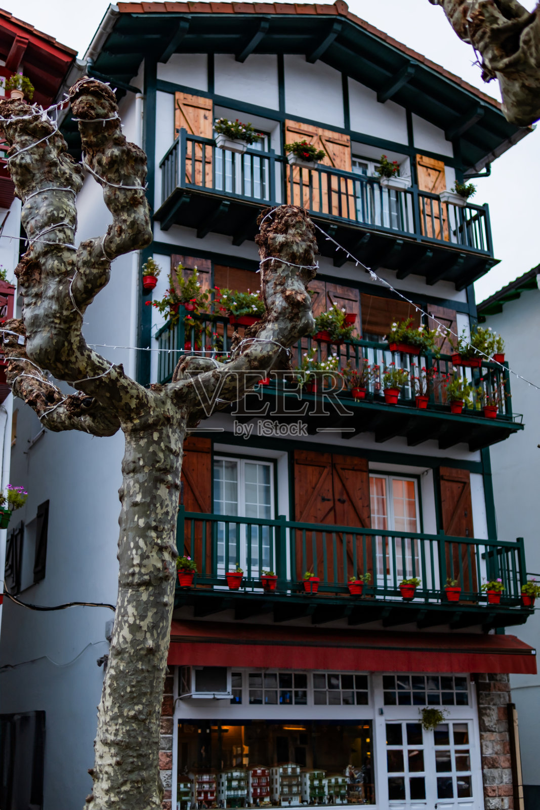 明亮的家园，洪都拉斯，充满活力的巴斯克调色板。照片摄影图片