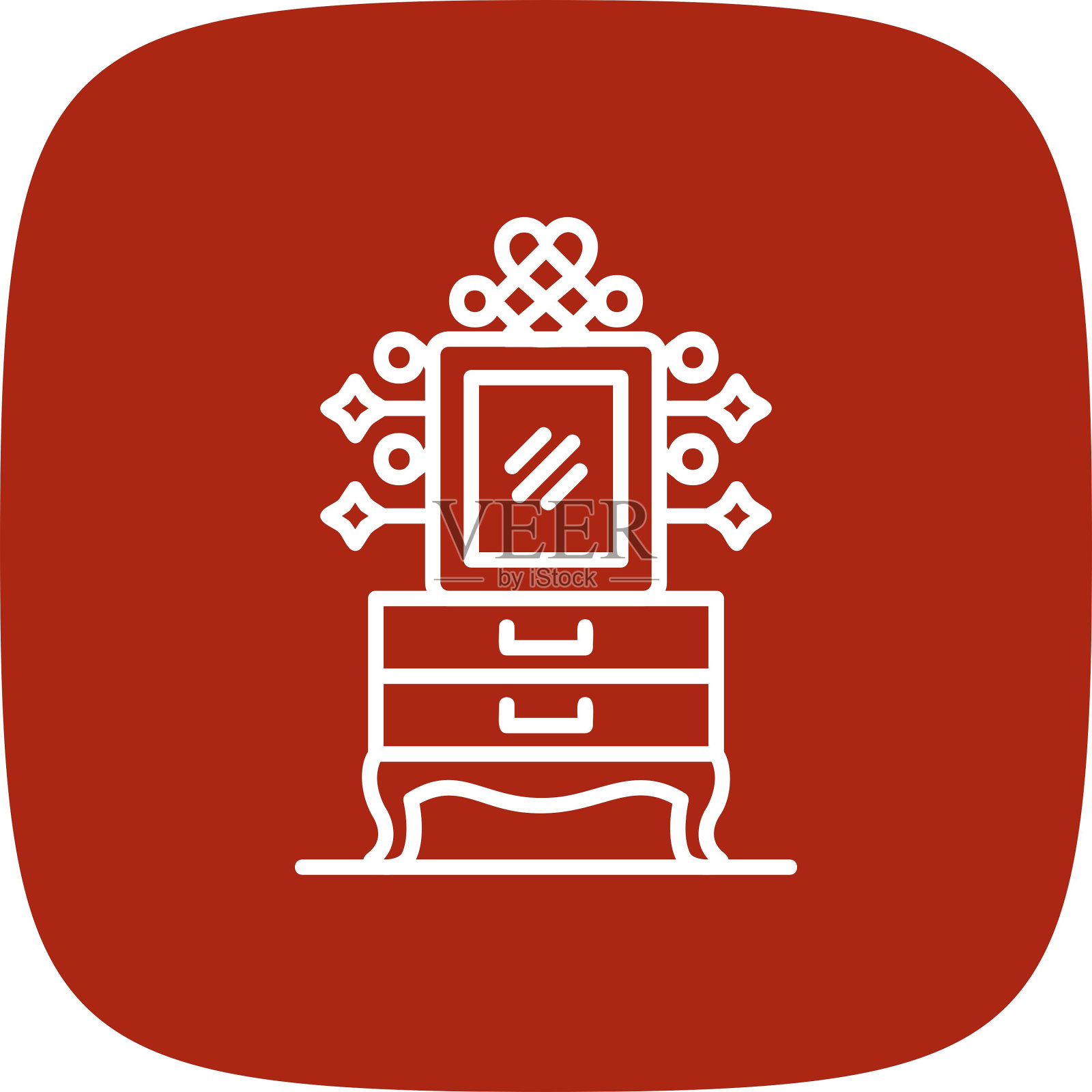 梳妆台图标插画图片素材