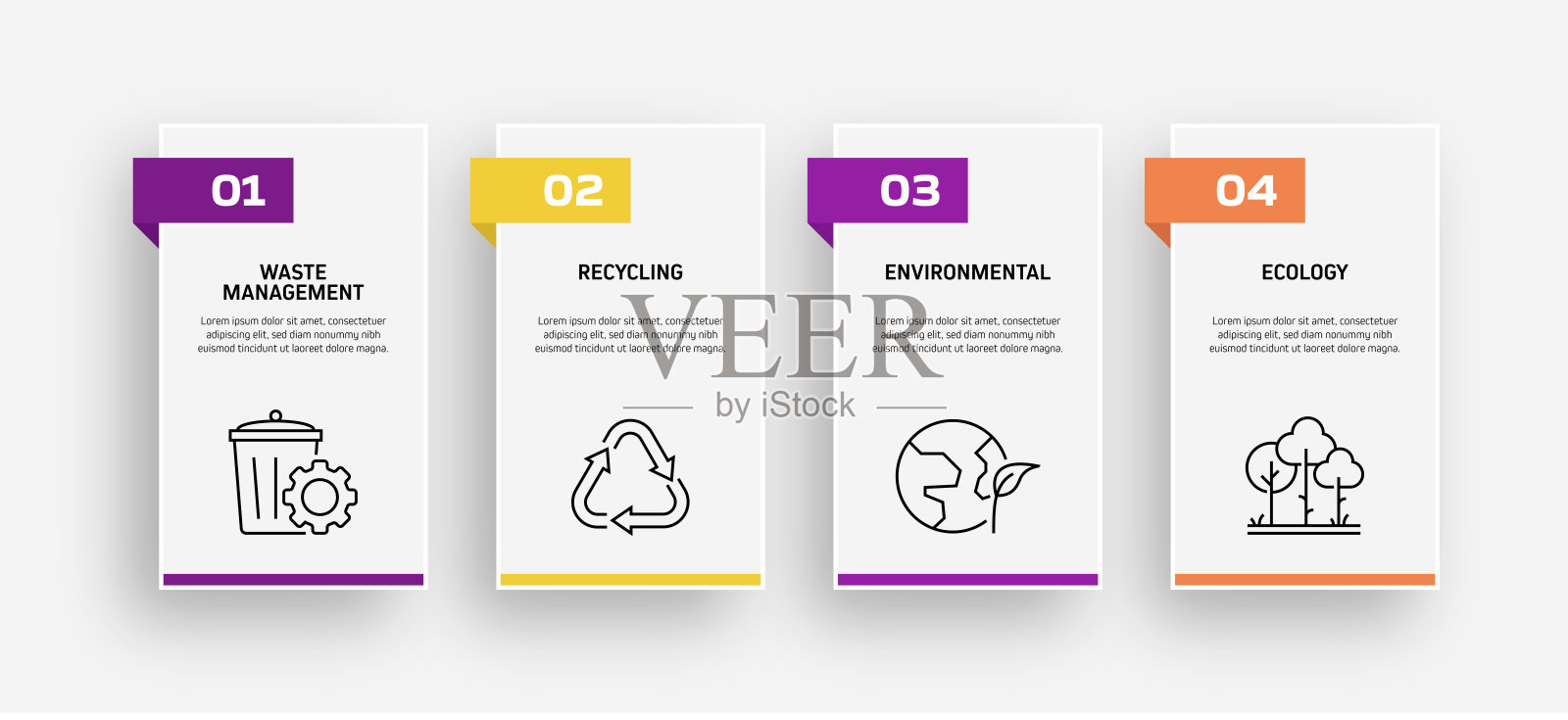 回收相关流程信息图模板。流程时间表。工作流布局与线性图标插画图片素材