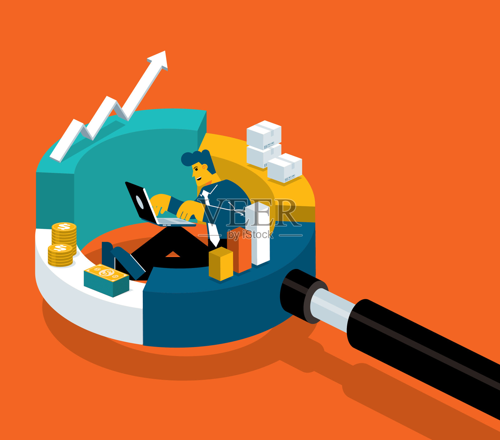 商人-分析插画图片素材