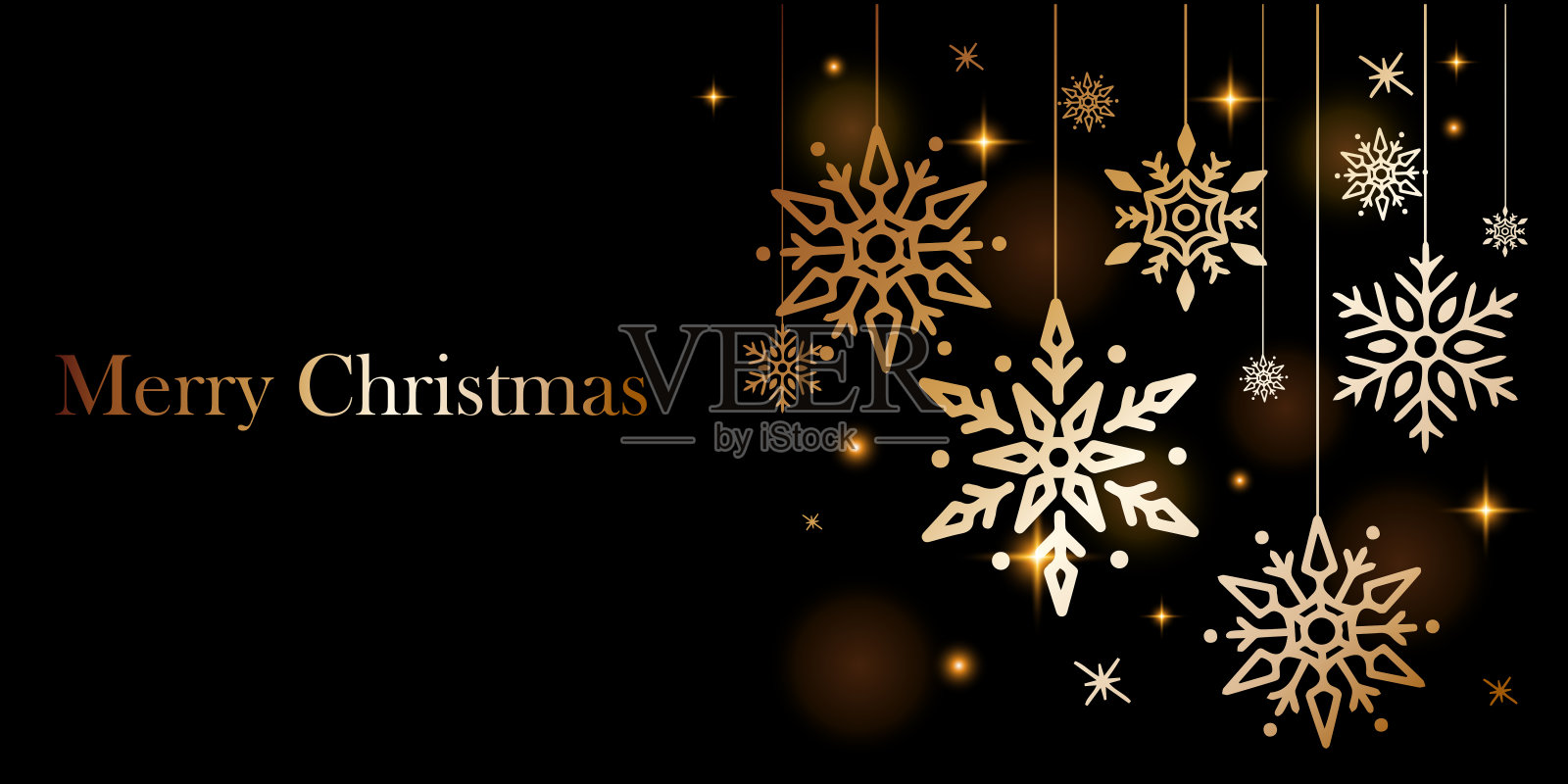 以新年和圣诞节为主题的金灿灿的图画。插画图片素材