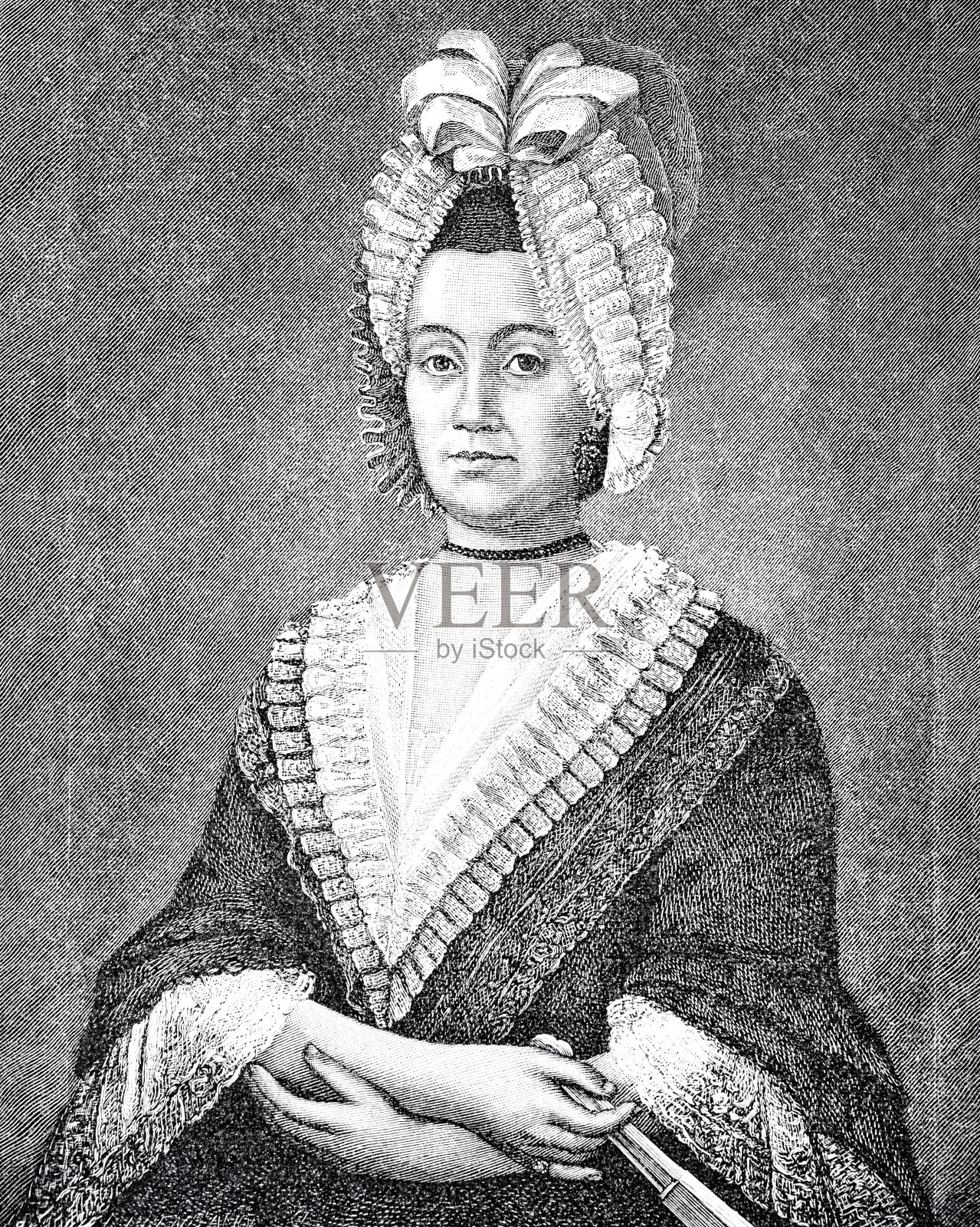 莫扎特的母亲，1777年插画图片素材