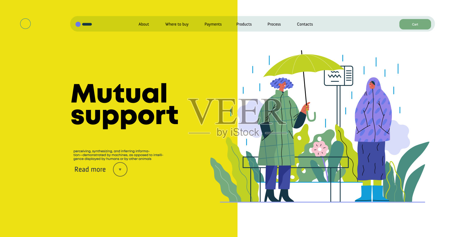 相互支持，平面矢量概念插图插画图片素材