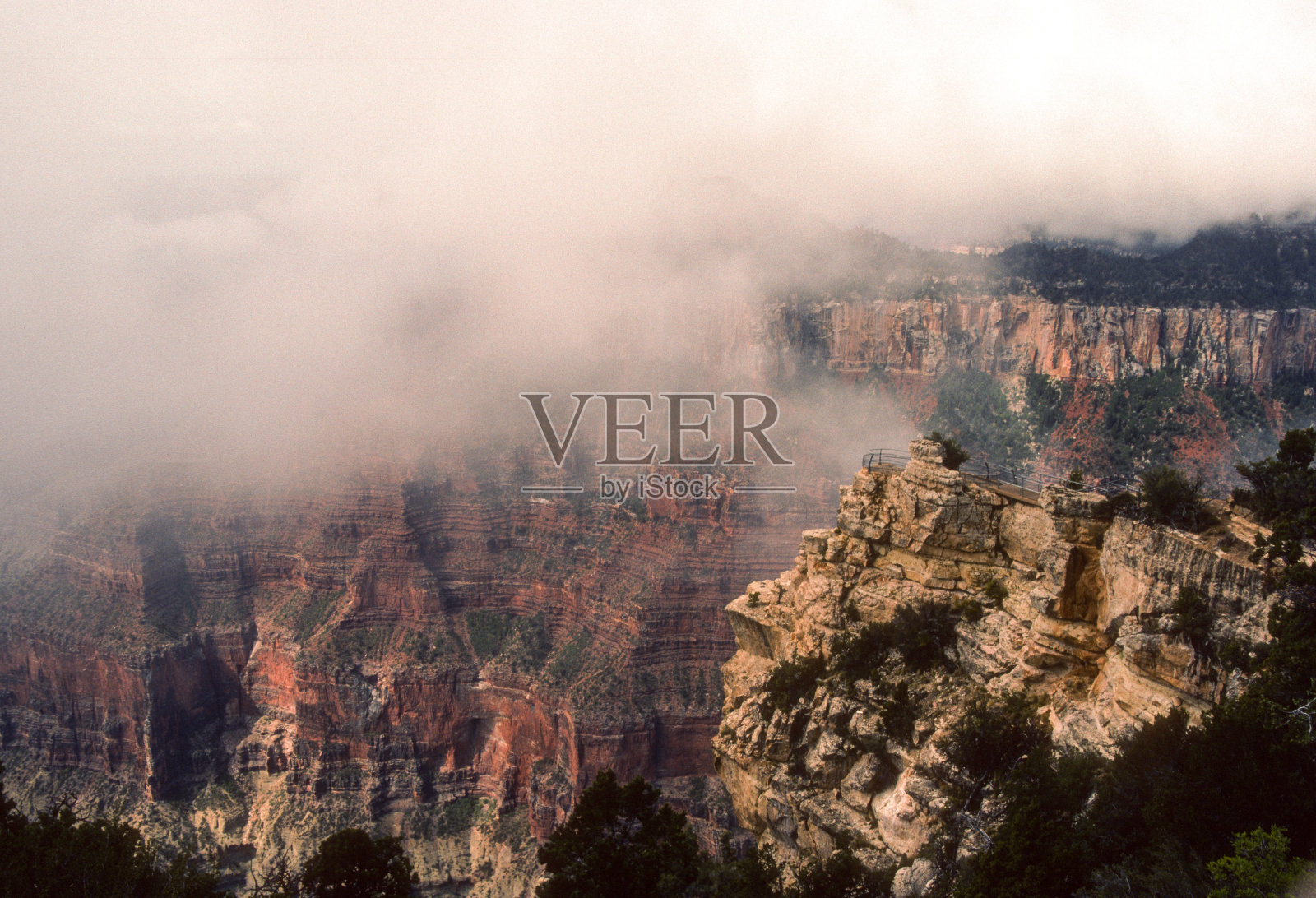 大峡谷NP -北缘-入侵云- 1990照片摄影图片