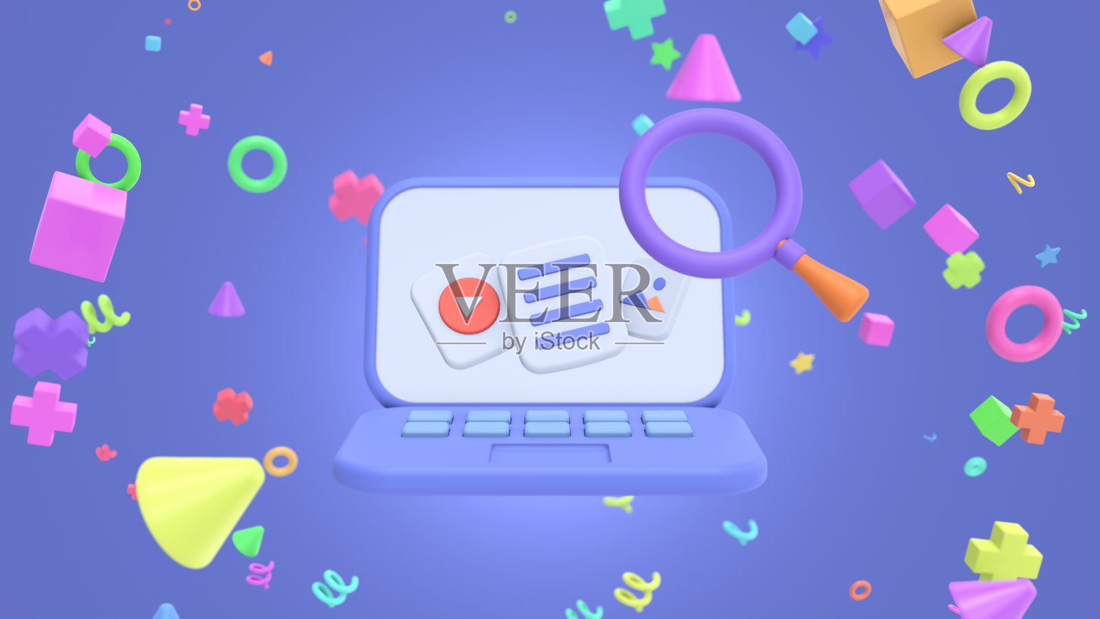 3d渲染日历标记日期和时间提醒一天。日历与搜索栏或放大镜安排约会，事件日，假期计划。3d放大镜图标3d渲染插图照片摄影图片