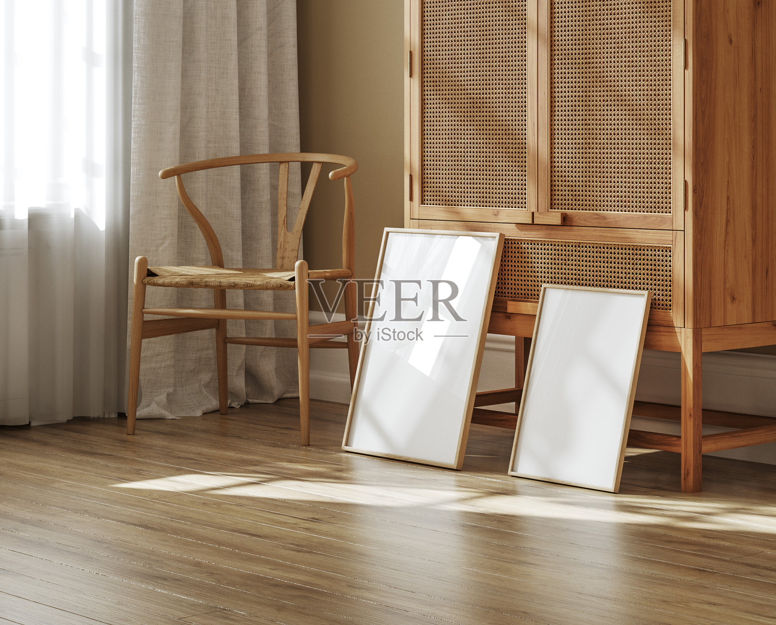 模拟框架在舒适的室内背景照片摄影图片