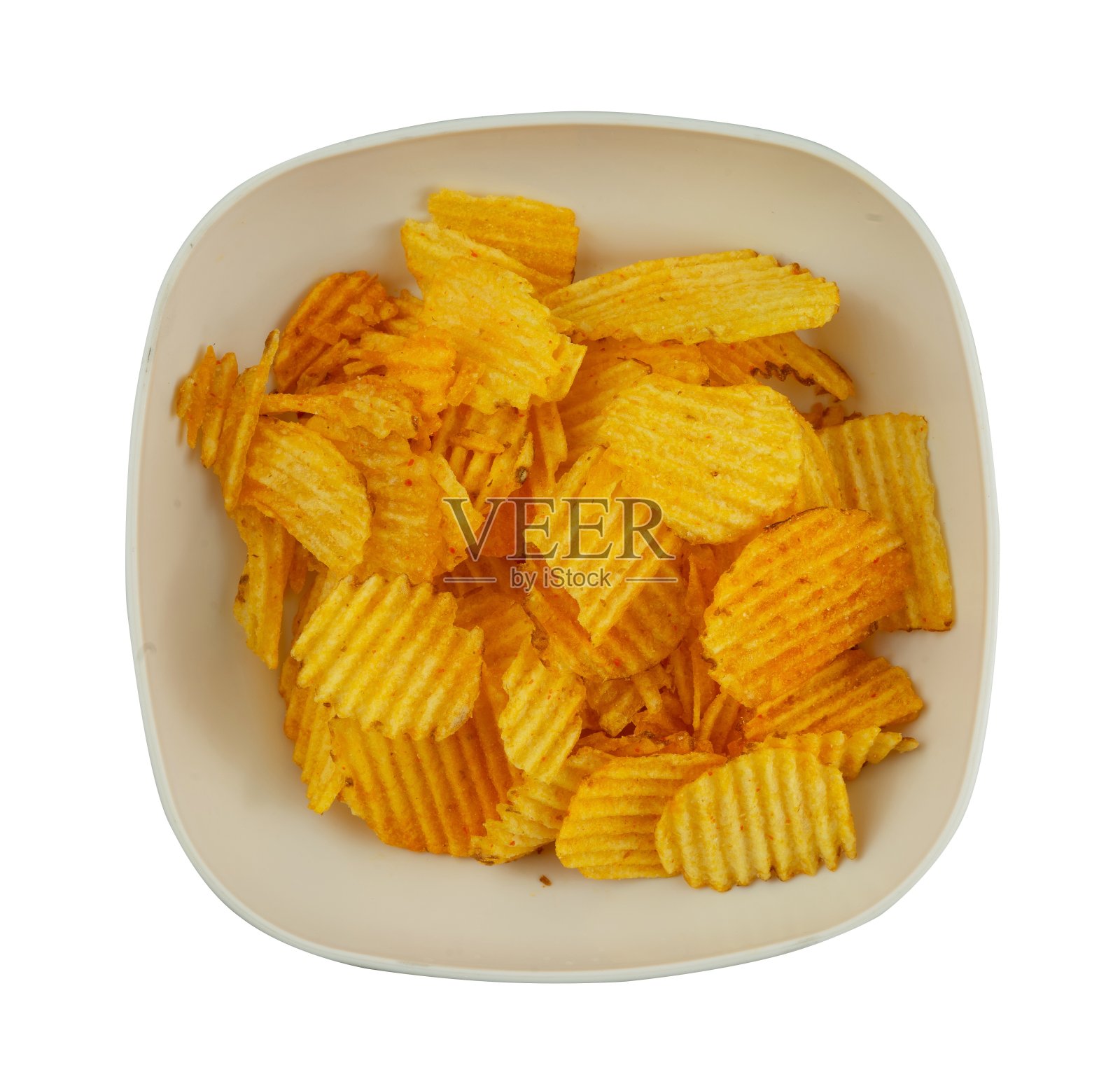 把薯片单独放在碗里照片摄影图片