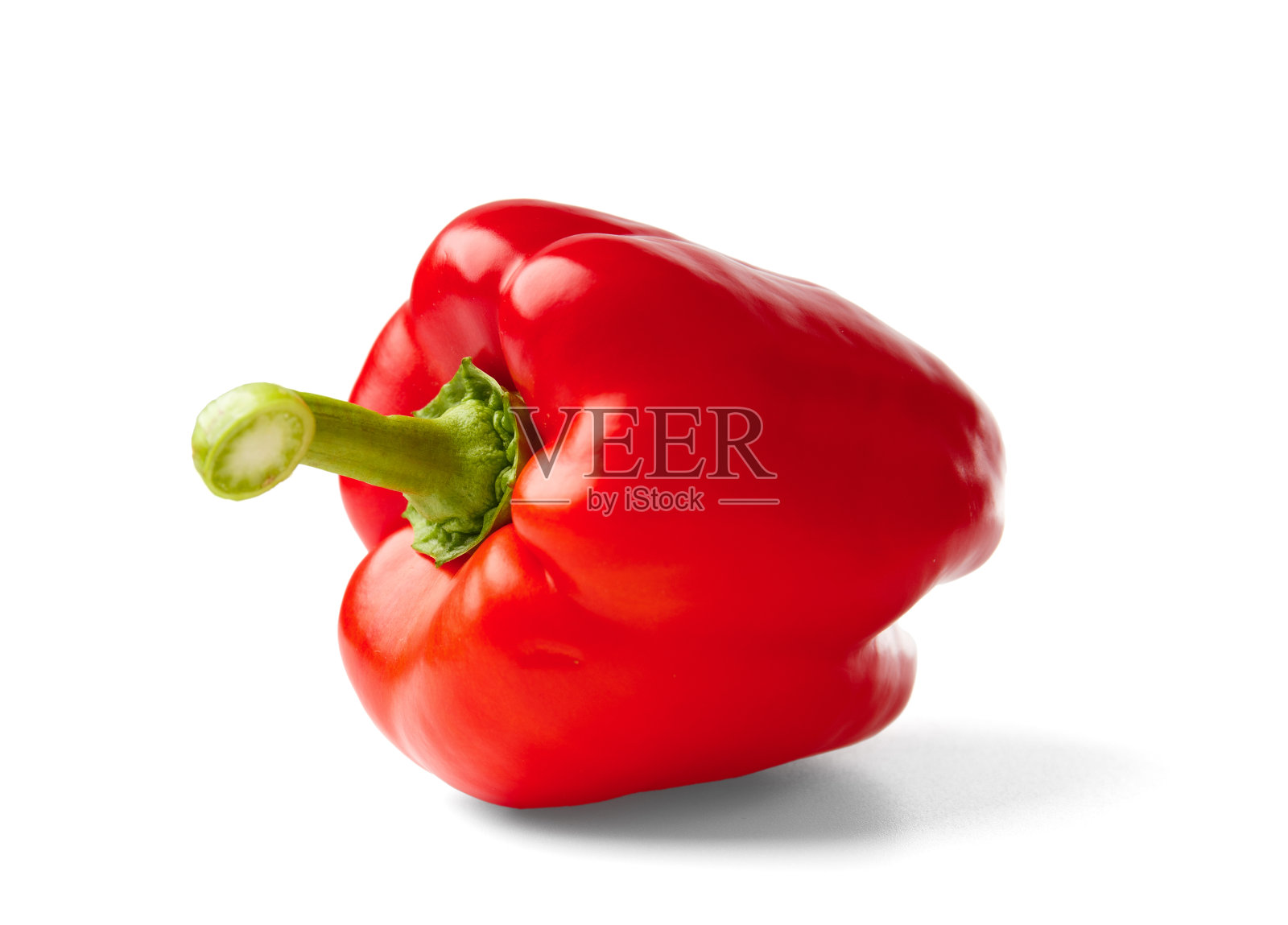 红色甜椒孤立在白色背景上，特写。照片摄影图片