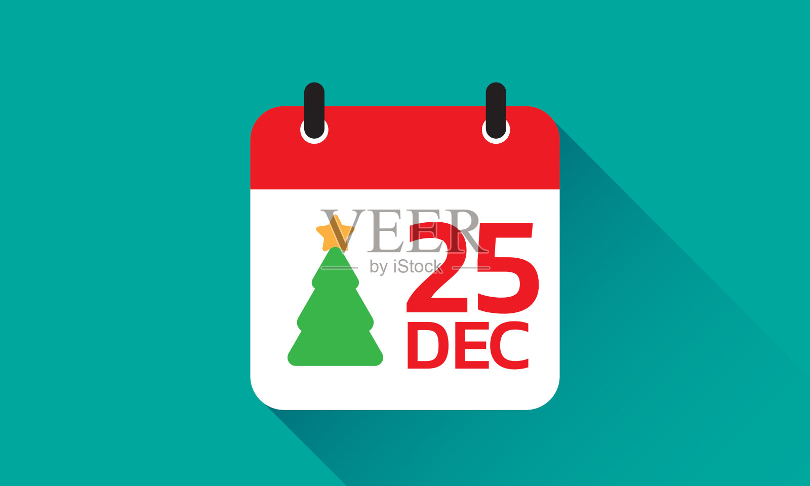 圣诞节，每日日历12月25日插画图片素材