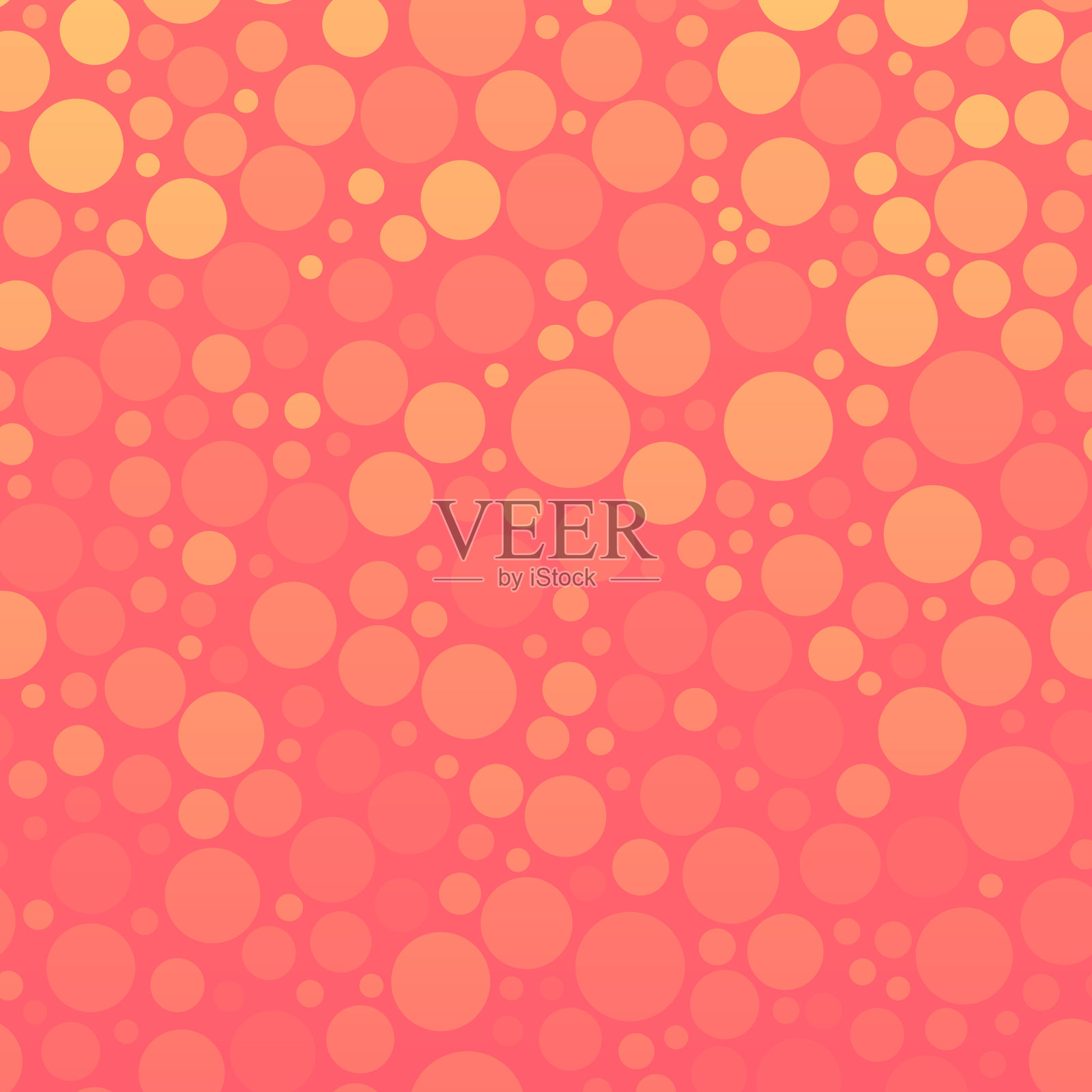 抽象几何背景与橙色梯度圆插画图片素材