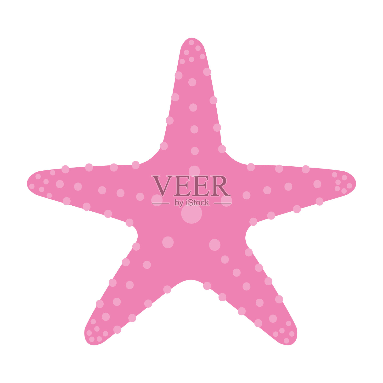 粉红色的海星是海洋生物插画图片素材