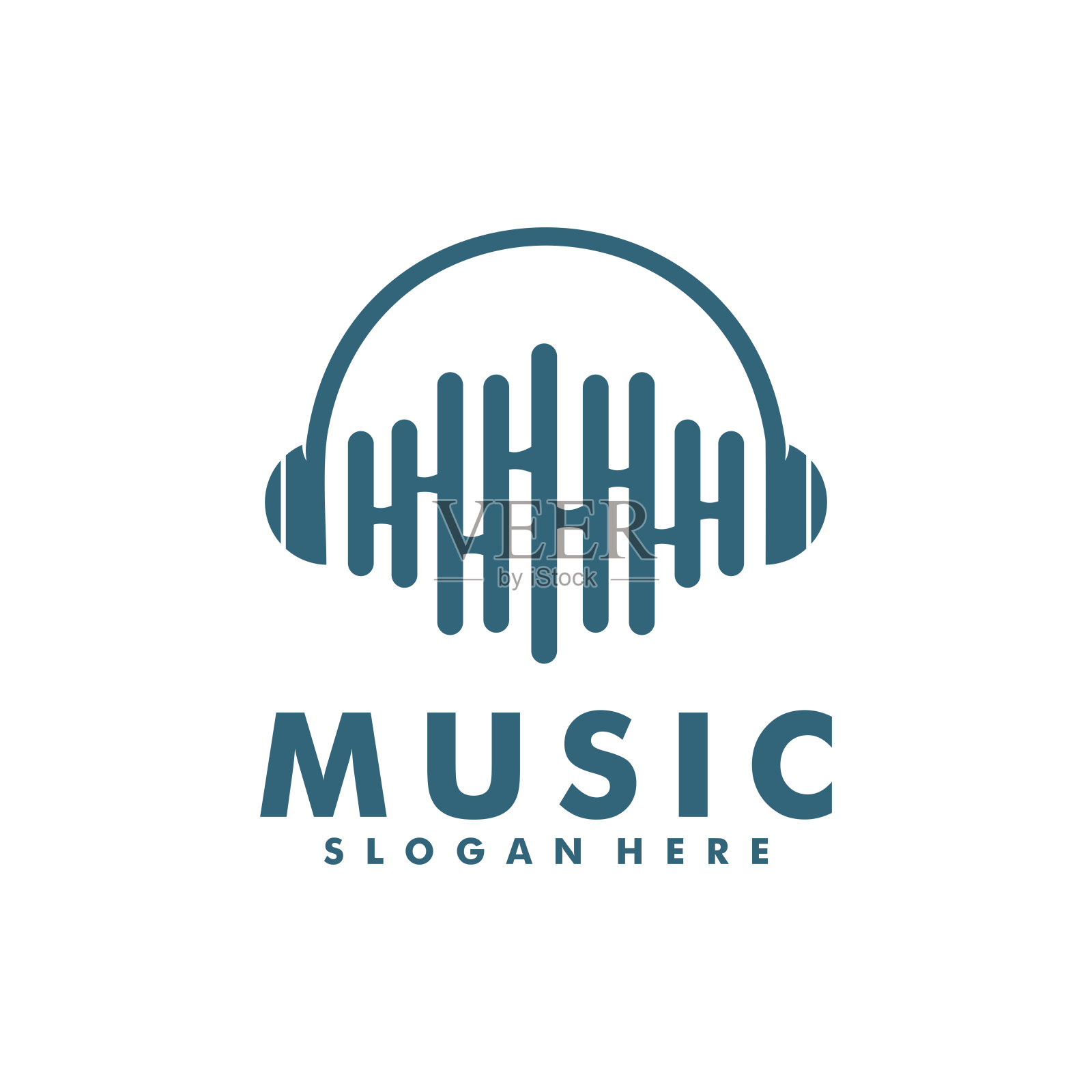 创意音乐标志设计与极简主义的设计理念插画图片素材