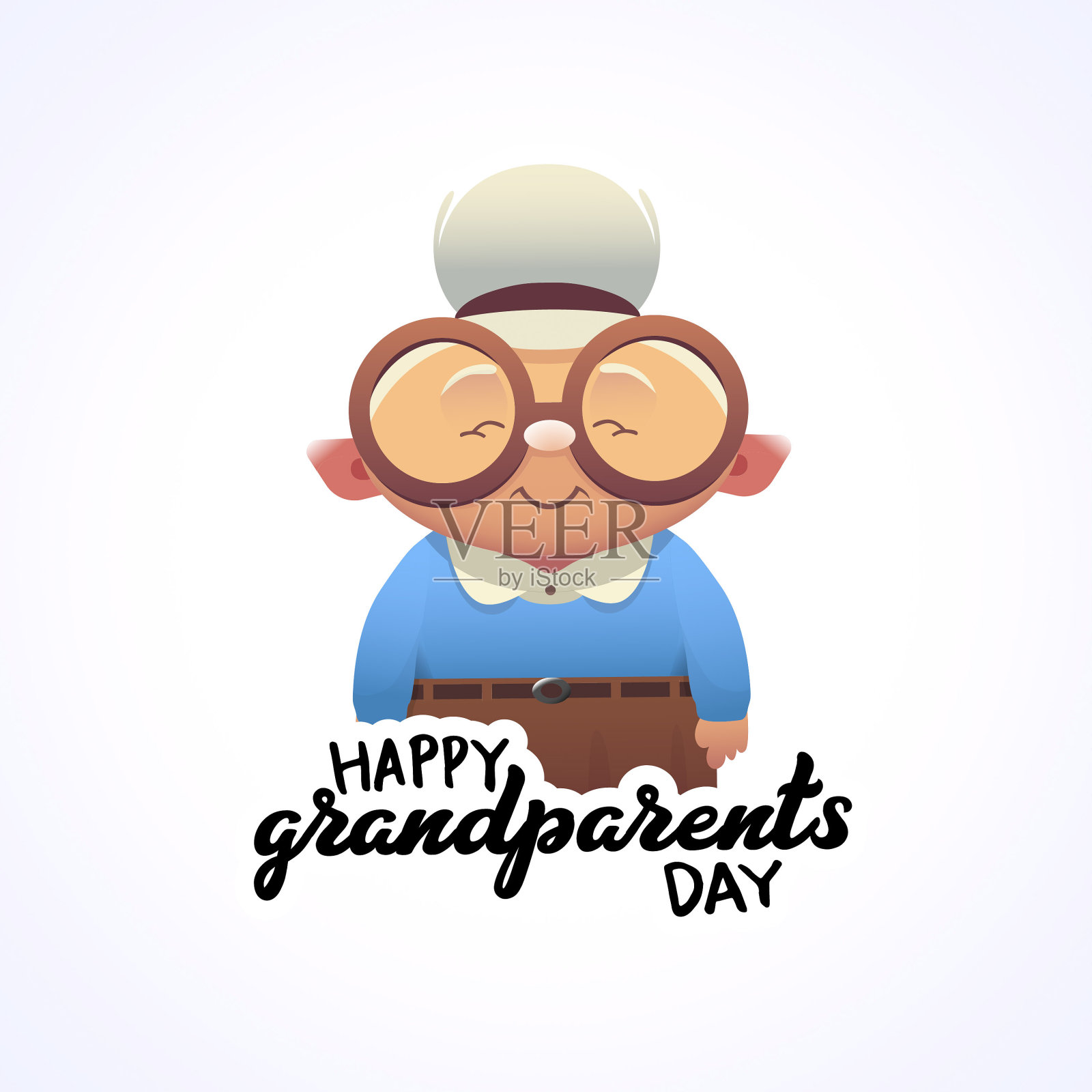 祖父节快乐矢量设计白色背景插画图片素材