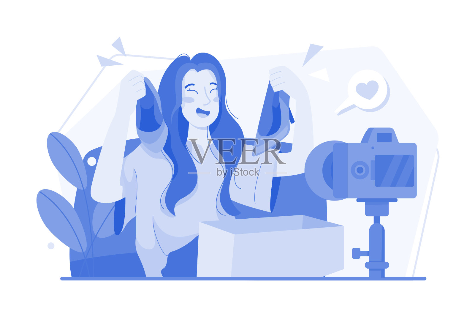 产品开箱和审查插画图片素材