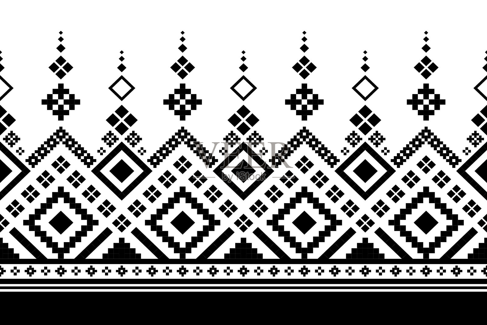 自然复古十字绣传统民族图案佩斯利花伊卡特背景抽象阿兹特克插画图片素材