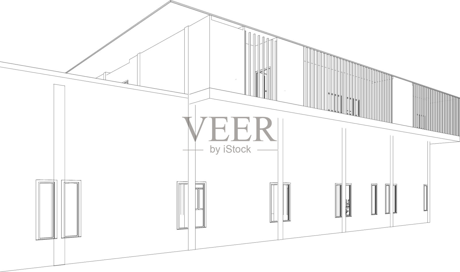 住宅项目的三维插图插画图片素材