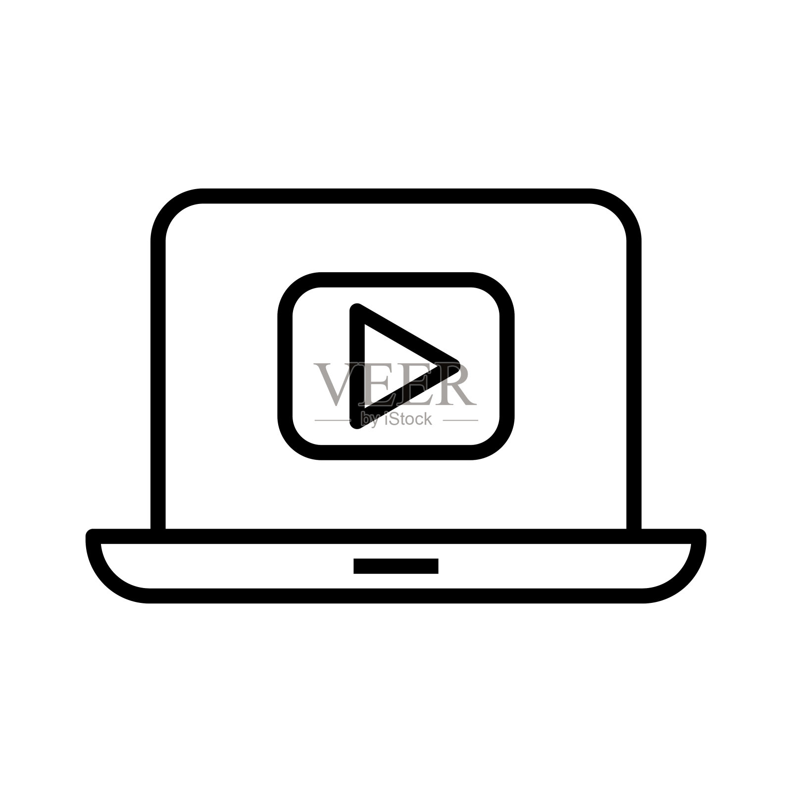 笔记本电脑视频图标插画图片素材