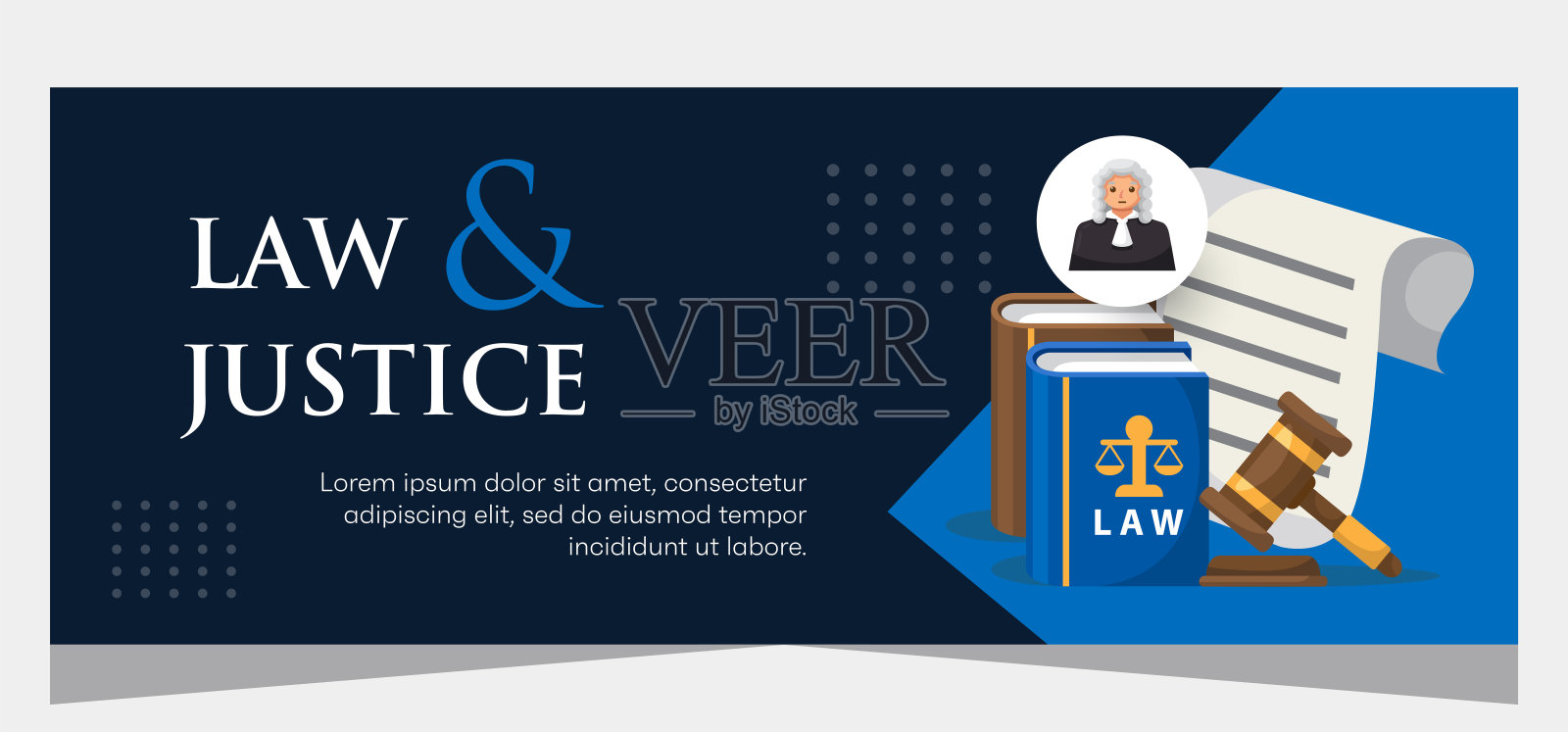横向律师事务所横幅模板设计。高级横幅模板插画图片素材