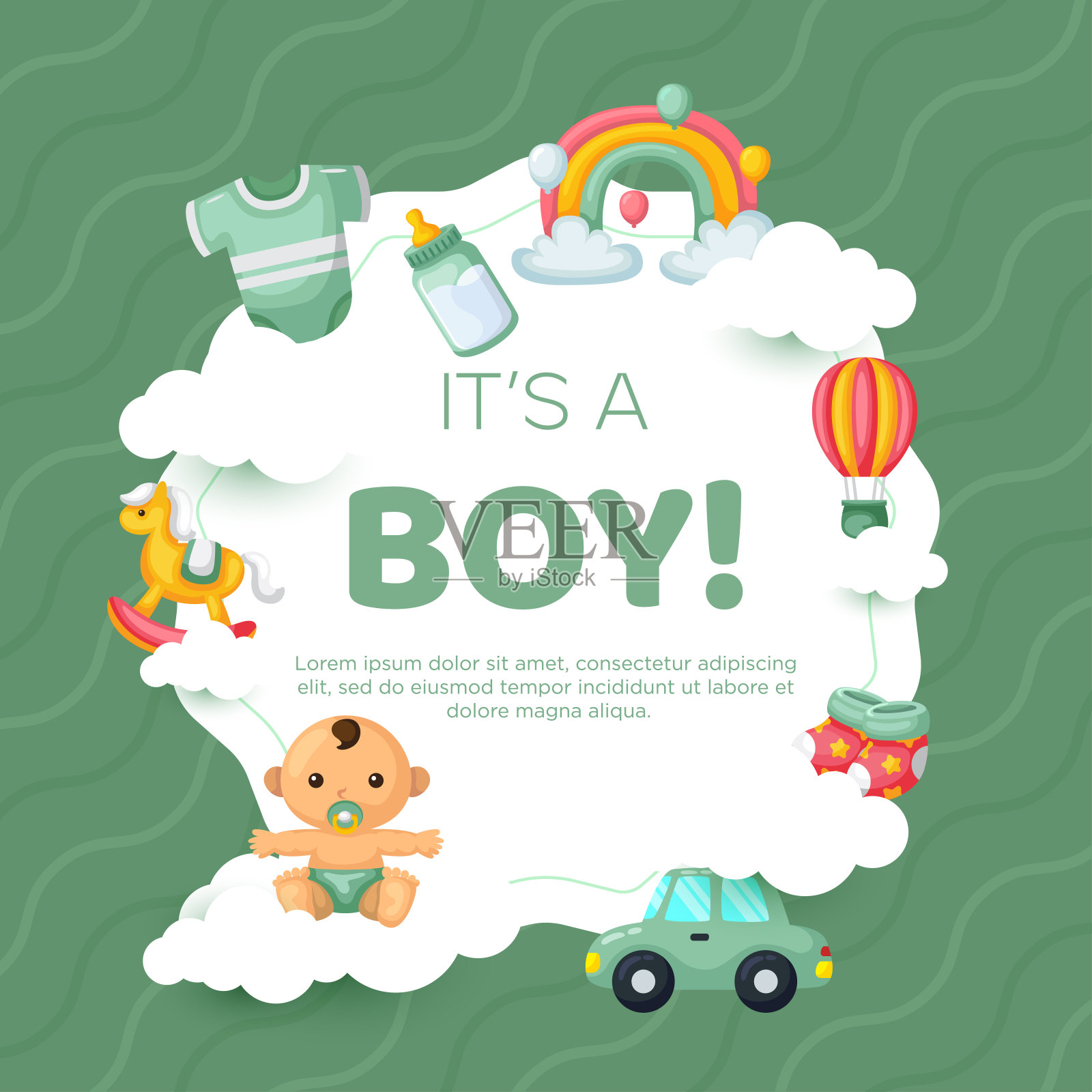手绘宝宝公告背景设计插画图片素材