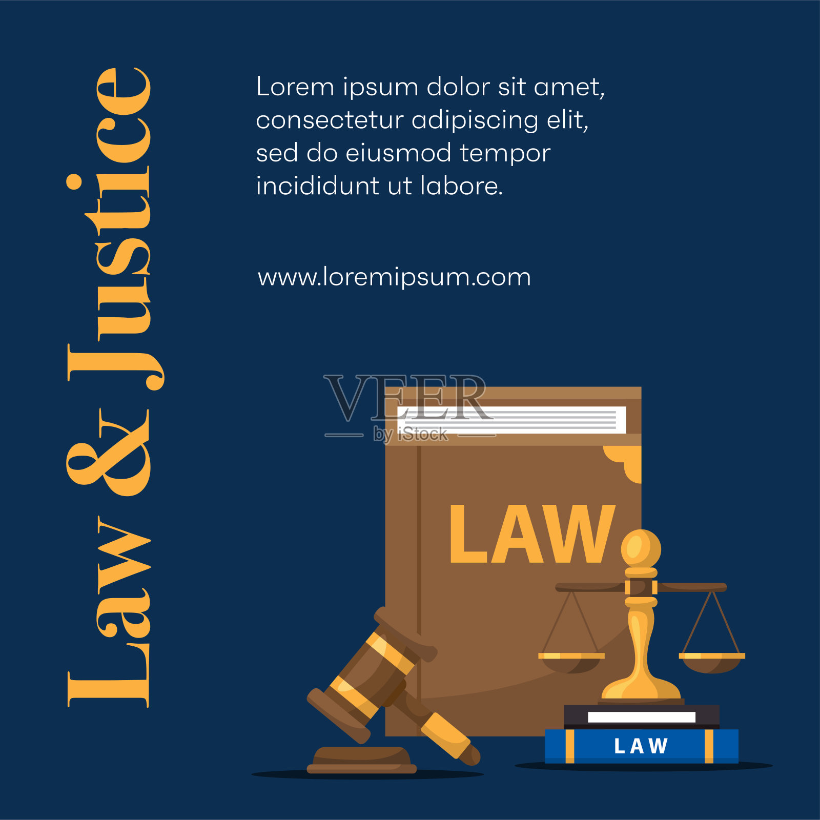 平面设计律师事务所模板社交媒体帖子插画图片素材