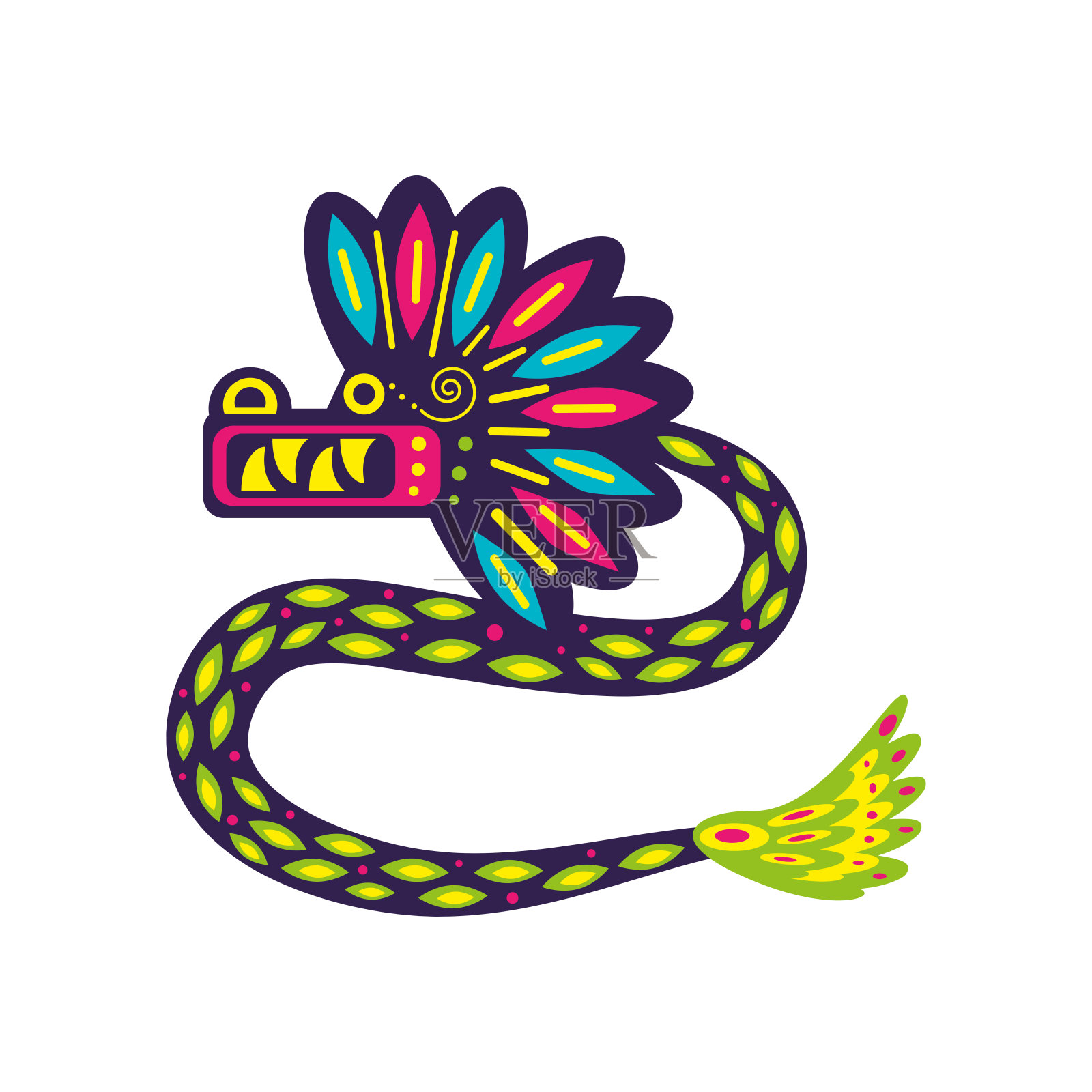 Alebrijes蛇孤立插画图片素材