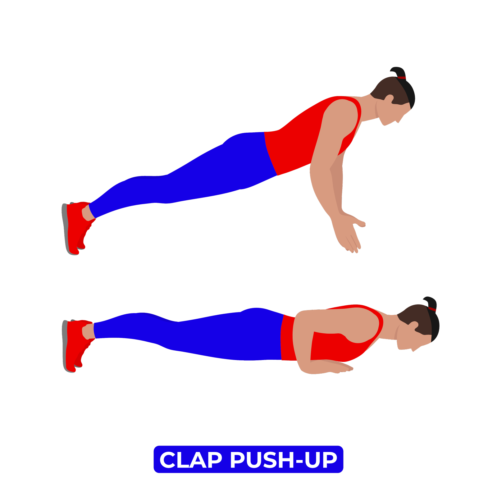 男子做拍手俯卧撑锻炼胸部设计元素图片