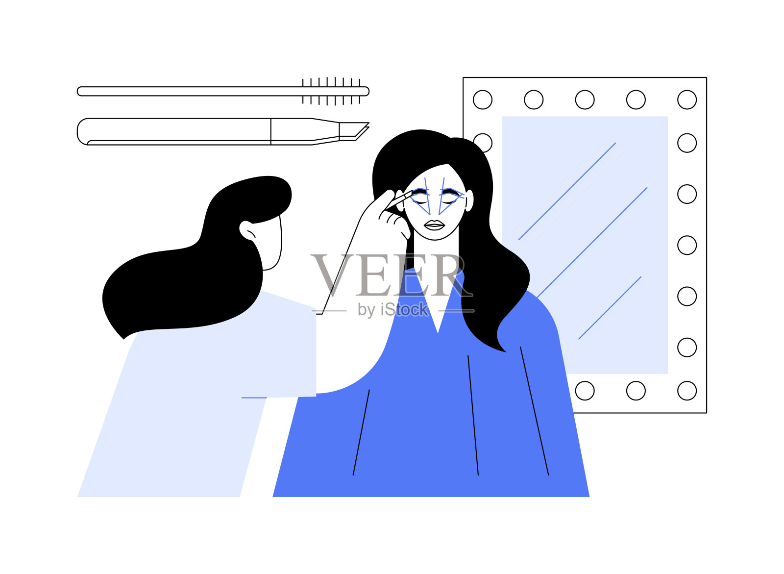 眉毛校正孤立的卡通矢量插图。插画图片素材