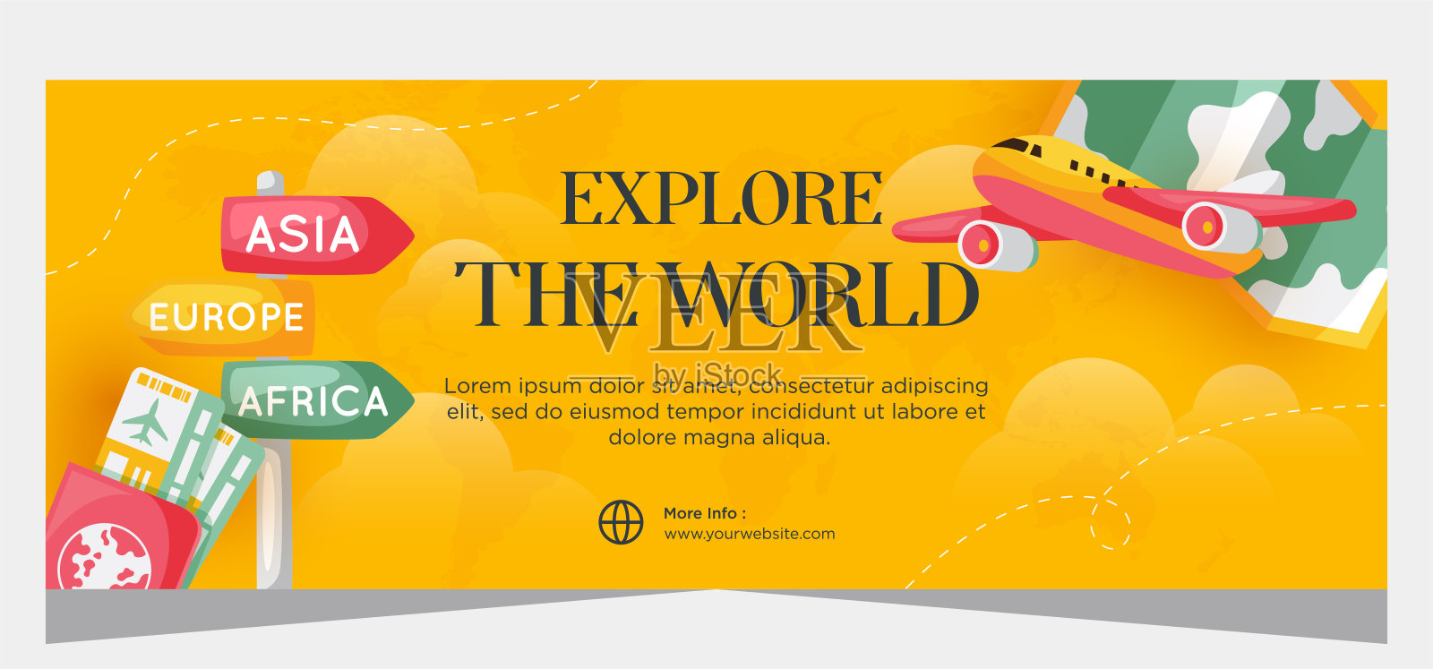 旅游或假期模板横幅设计插画图片素材