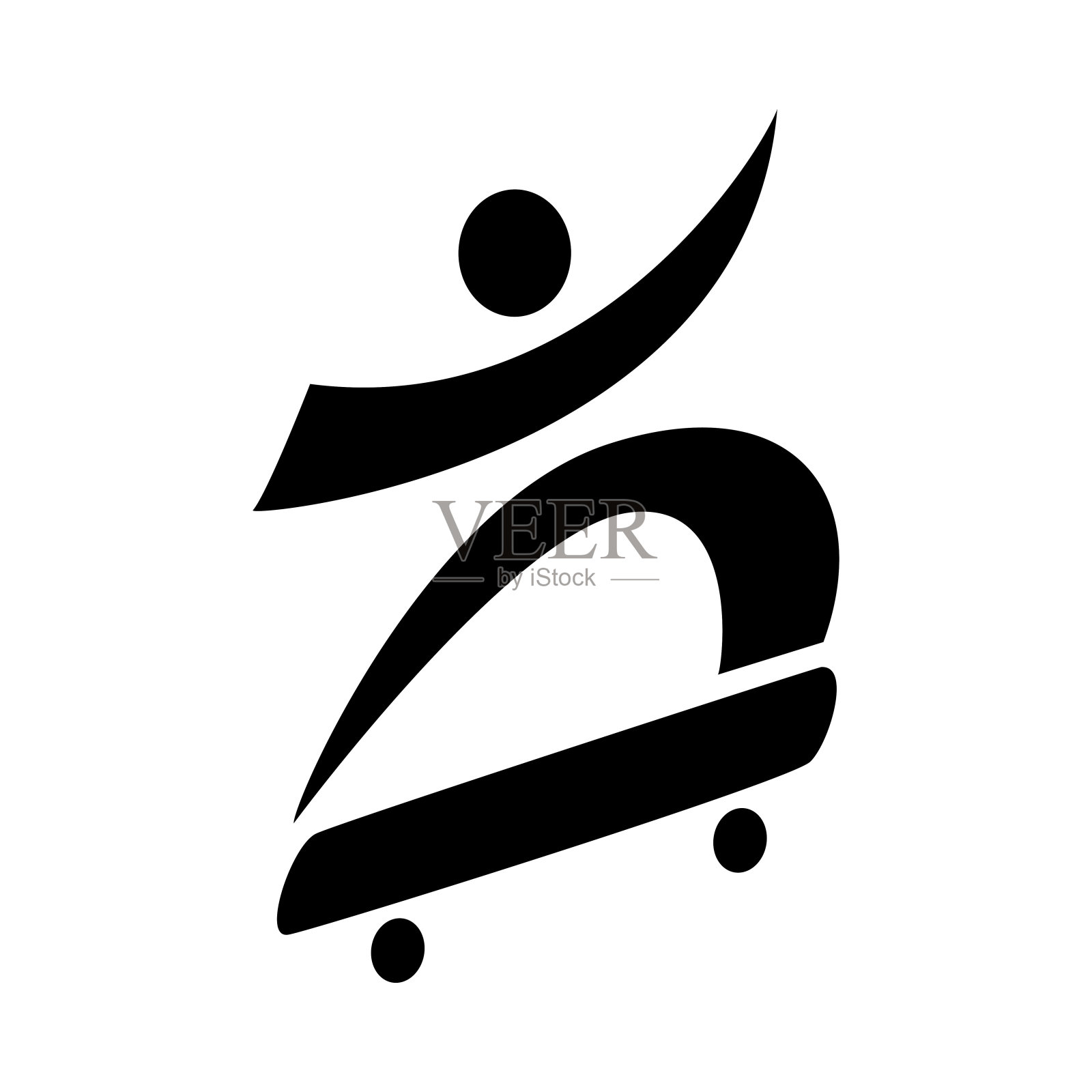 滑板-矢量图标。运动的种类插画图片素材