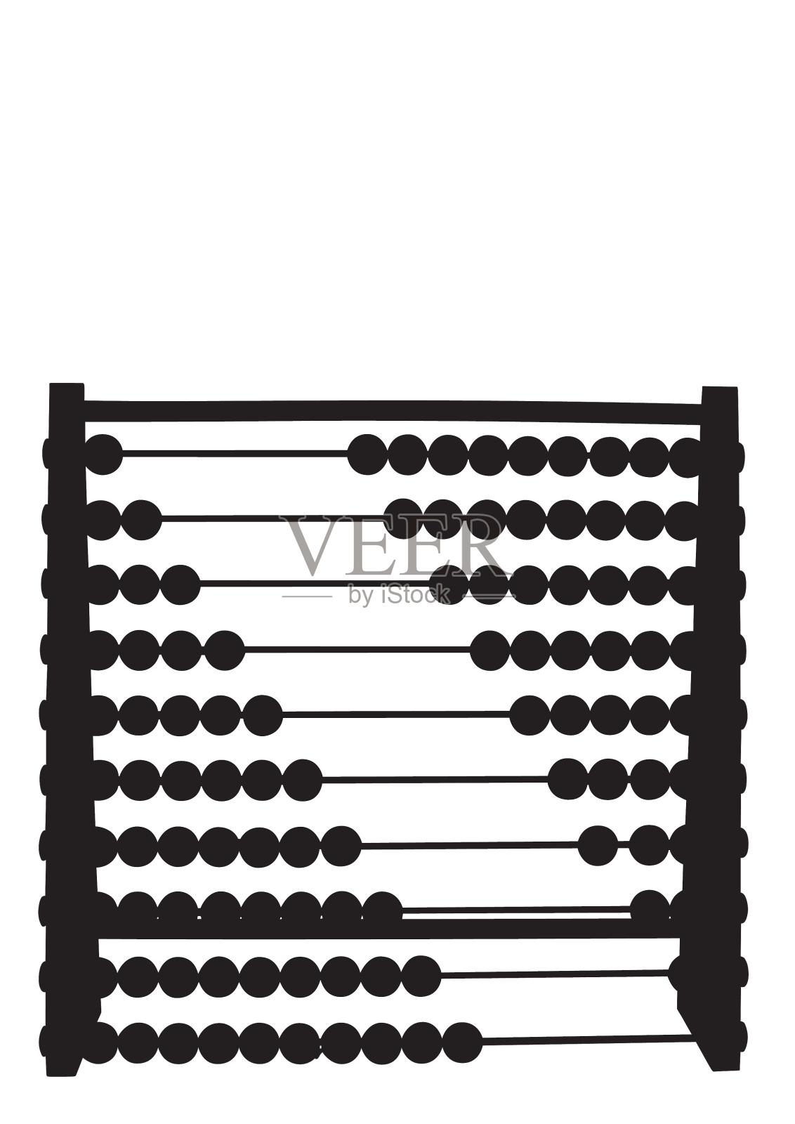 算盘剪影孤立在白色的背景设计元素图片