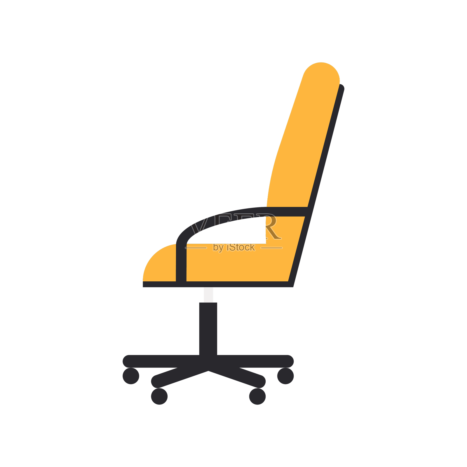 办公椅黄色与黑色扶手隔离设计元素图片