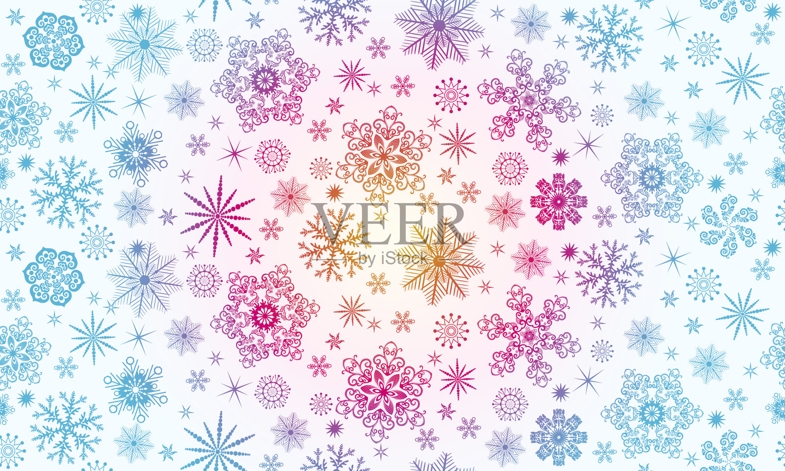 无缝渐变的圣诞图案与花边插画图片素材