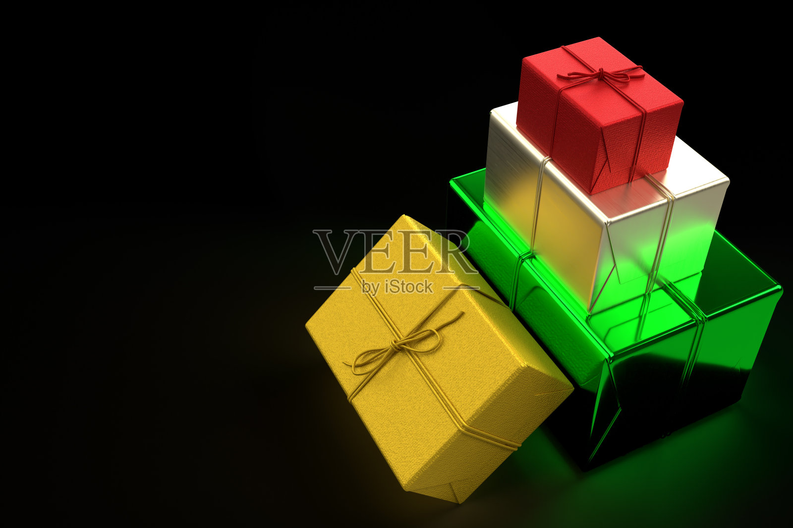 背景与圣诞礼盒照片摄影图片