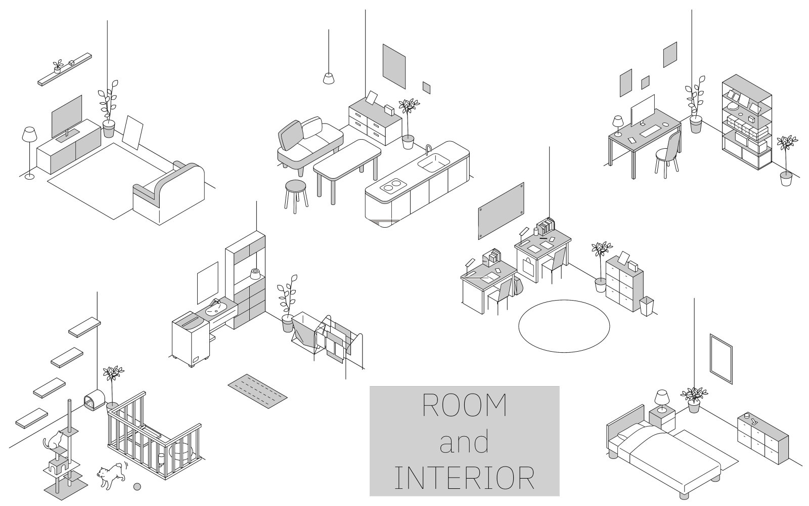 找一个房间出租各种房间简单设计元素图片