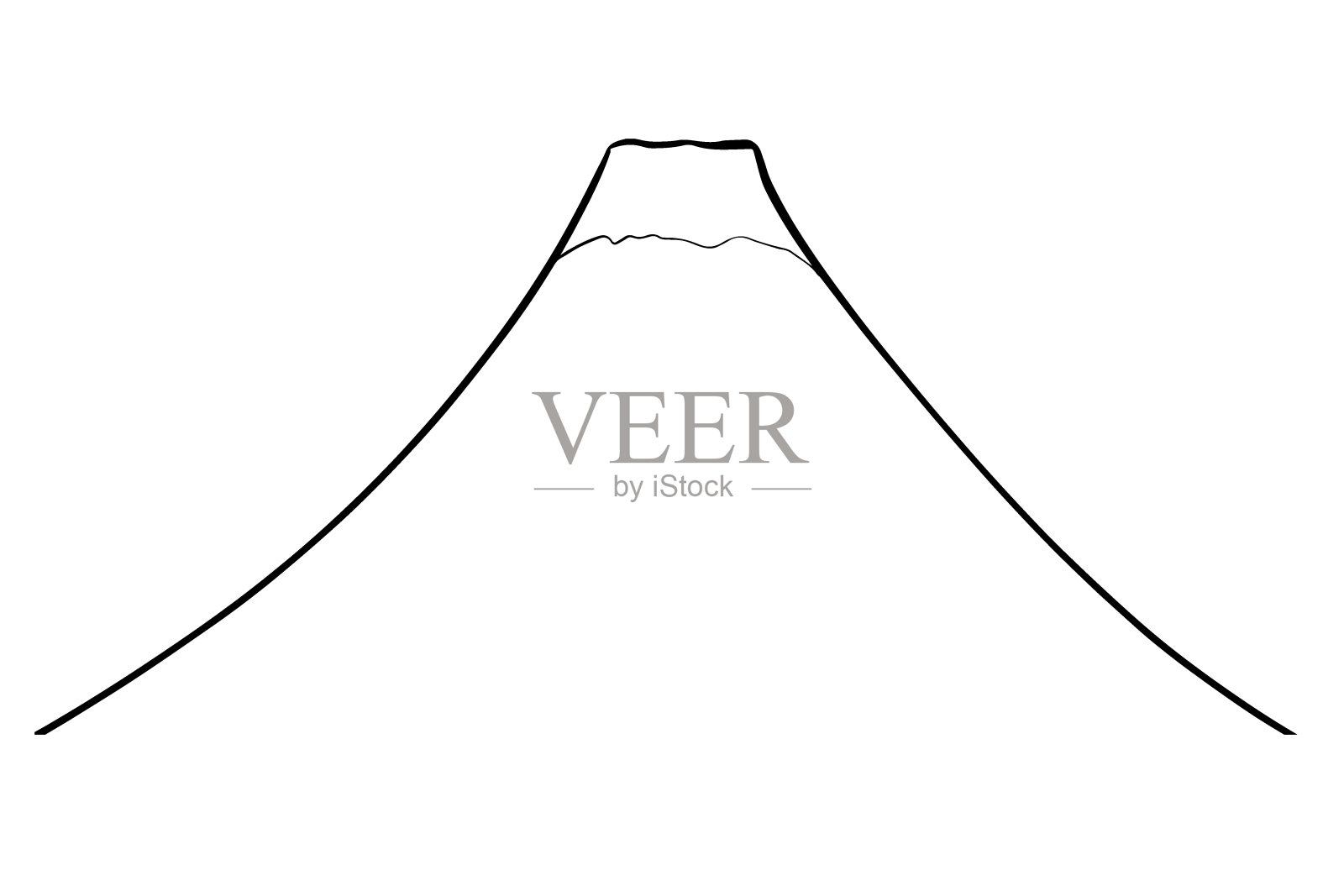 富士山的线条图插画图片素材