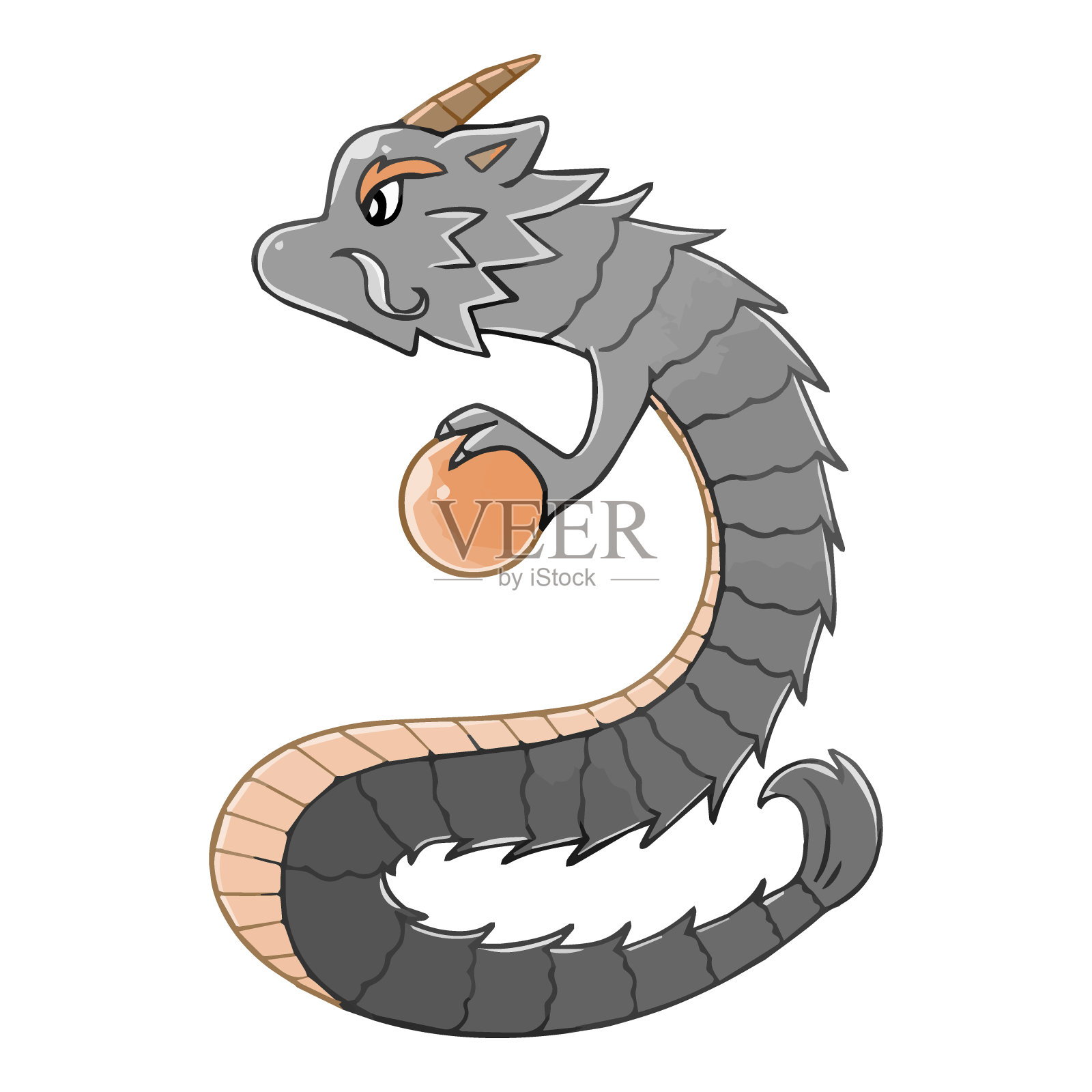 龙与宝石的插图插画图片素材