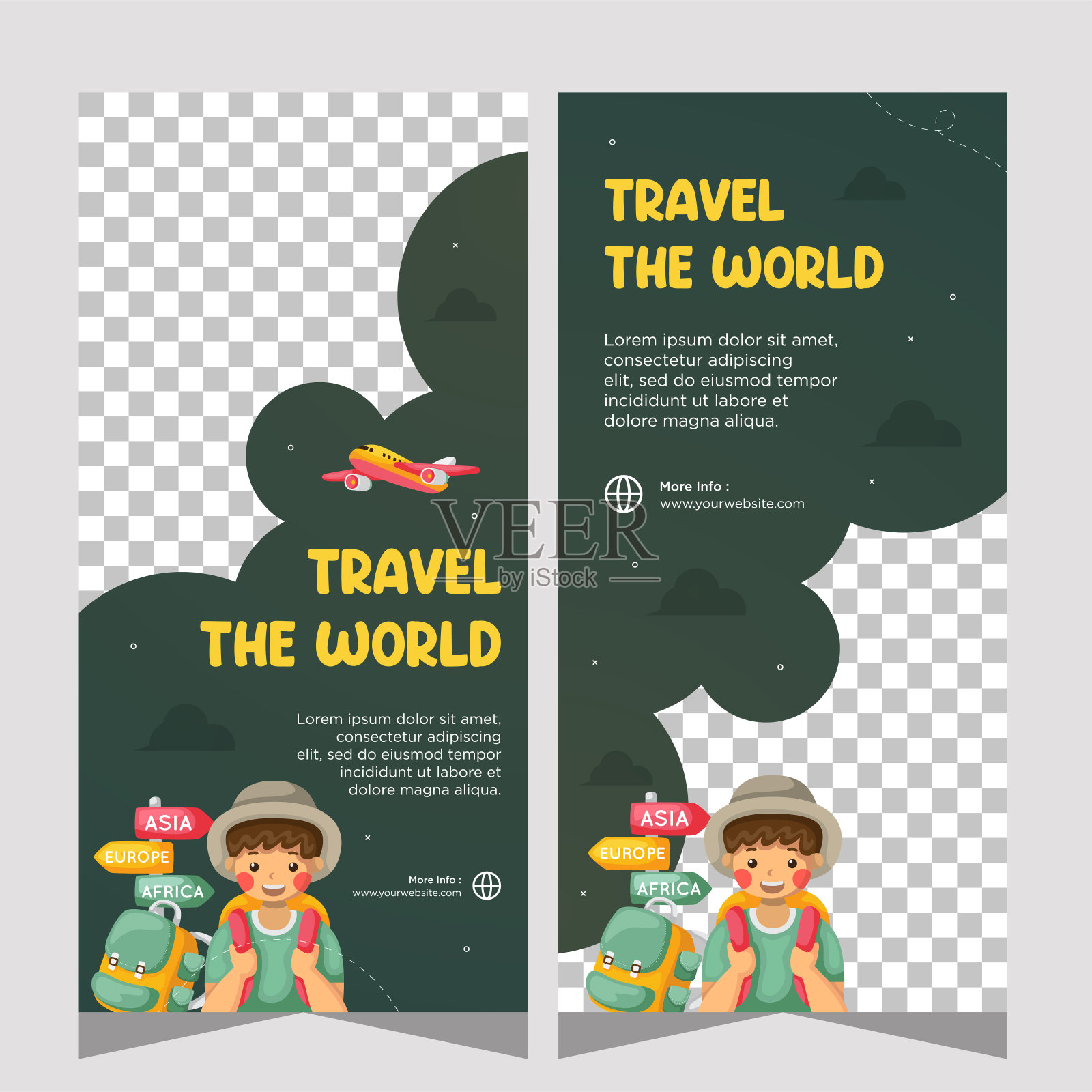 带照片的垂直旅游横幅插画图片素材