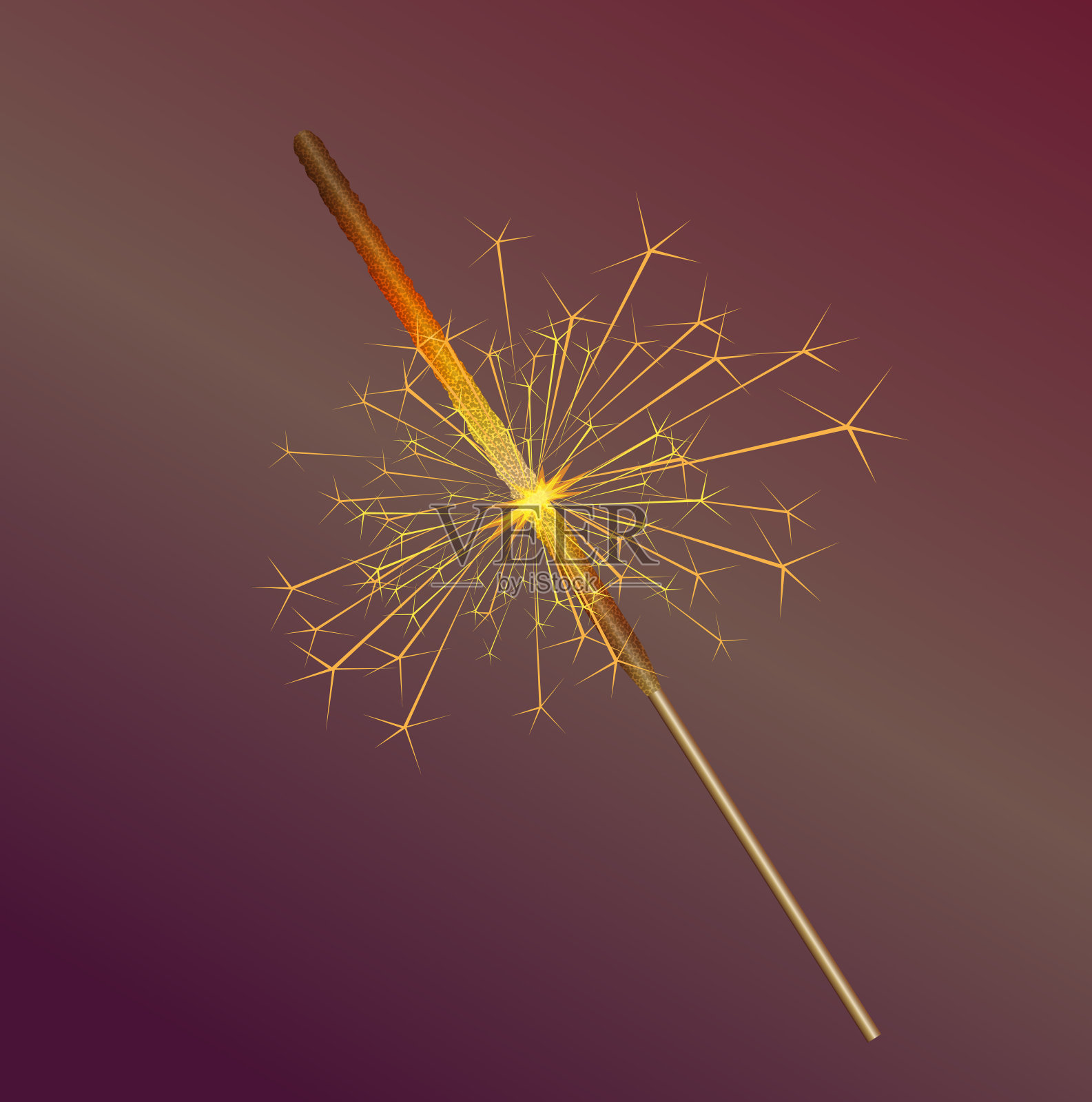 孟加拉光火花的生日或圣诞晚会装饰的渐变背景插画图片素材