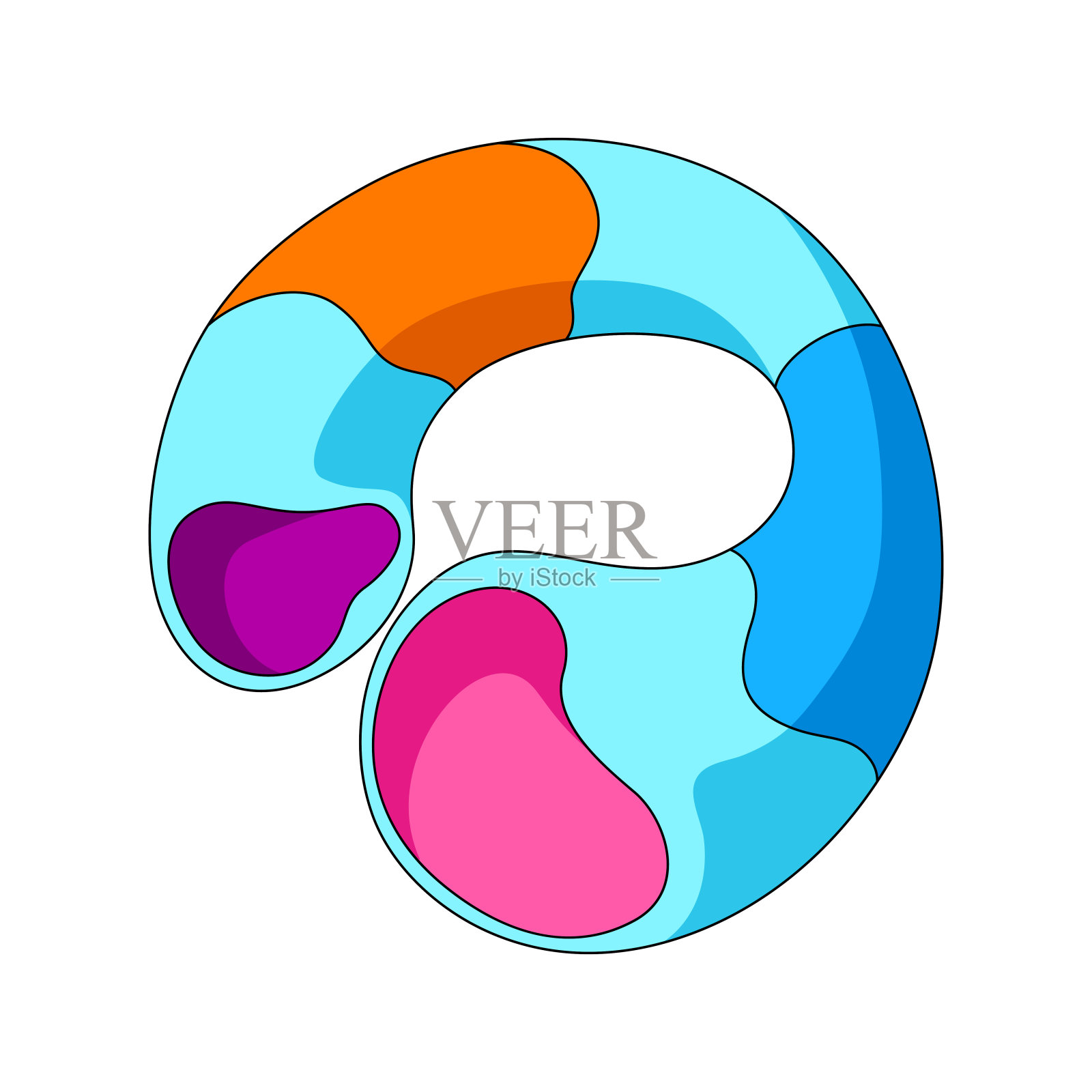 装饰色彩抽象造型。卡通可爱新潮创意形象。插画图片素材