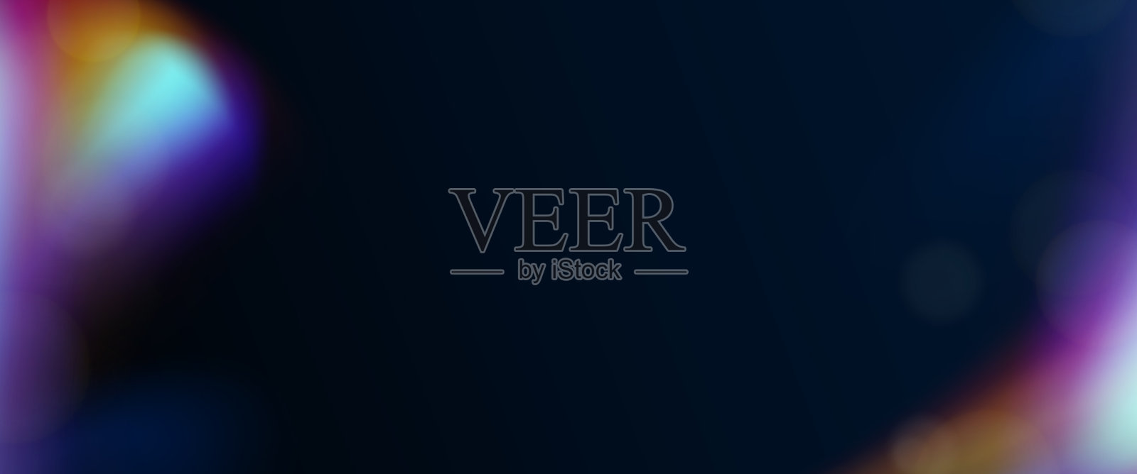 黑色背景与抽象彩虹渐变插画图片素材