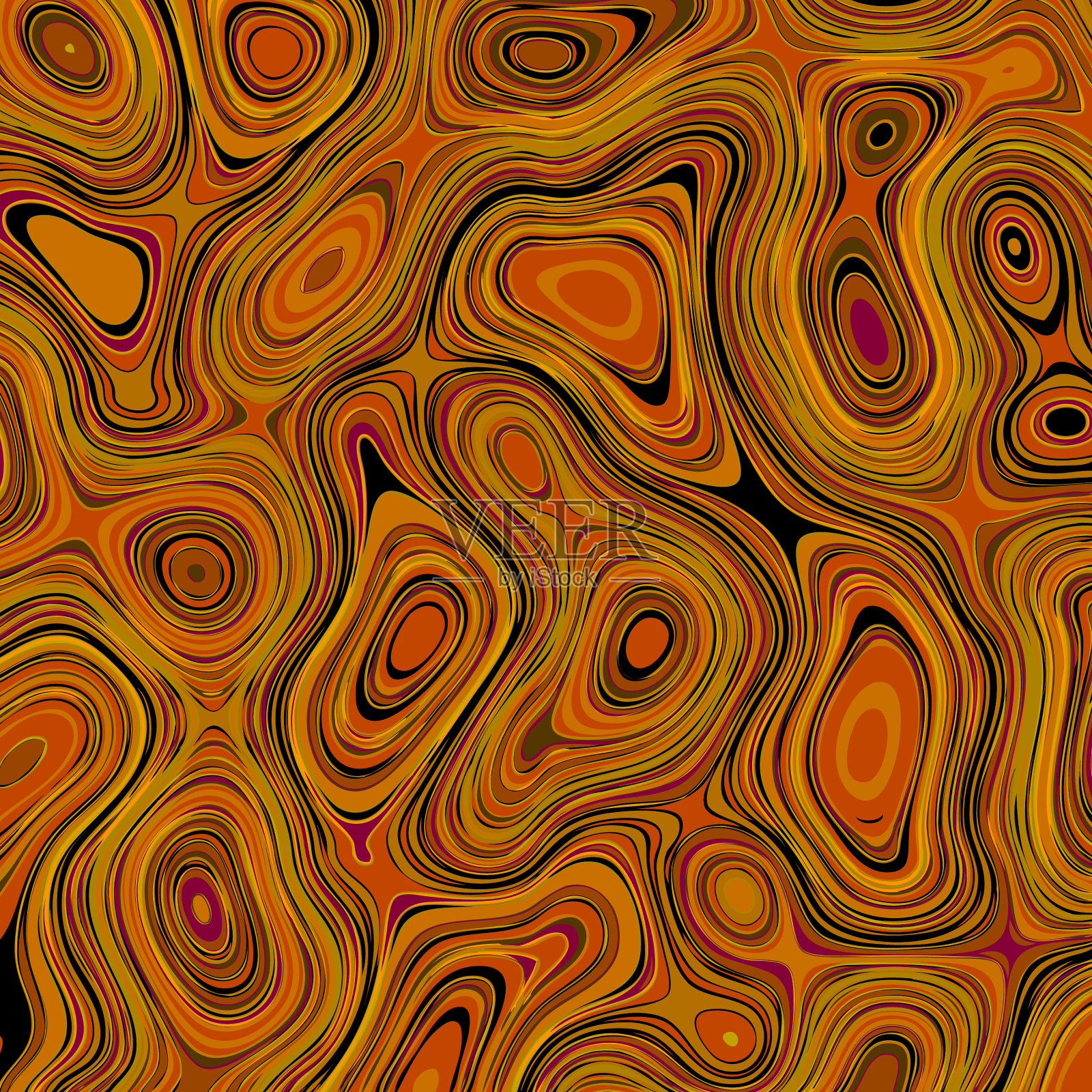 迷幻抽象图案波浪大理石花纹风格插画图片素材